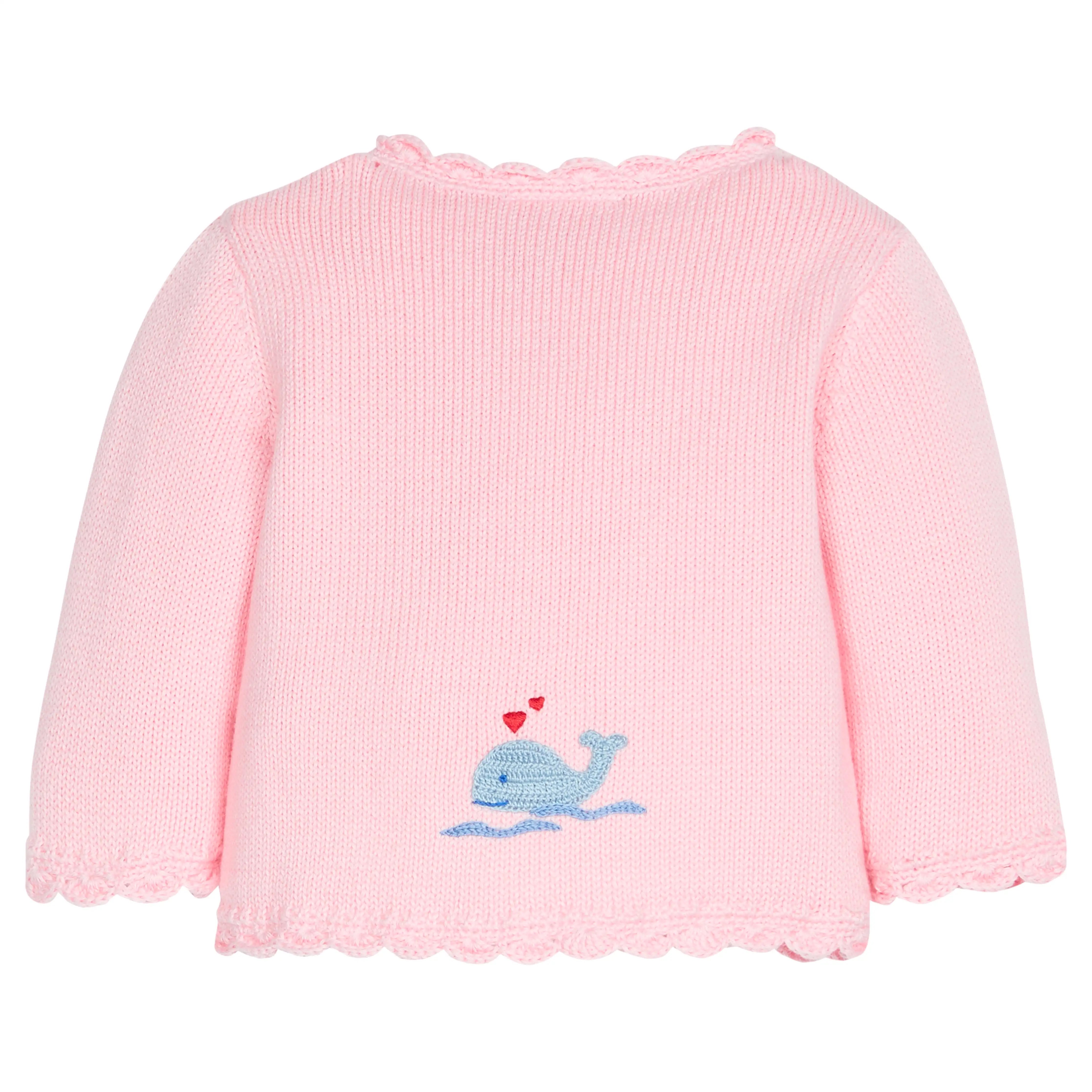 Pink Whale Crochet Sweater