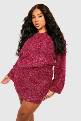 Plus Tinsel Balloon Sleeve Sweater