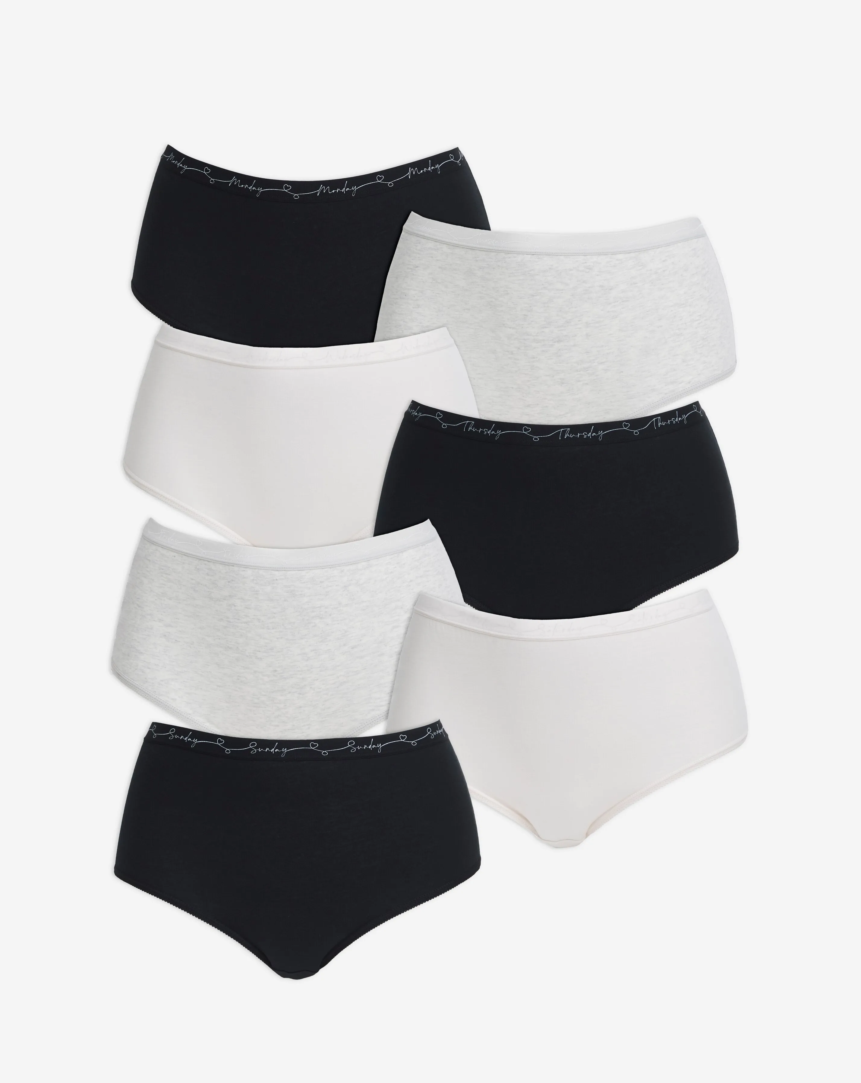 Pretty Secrets 7 Pack Cotton Days Of The Week Full Brief Knickers