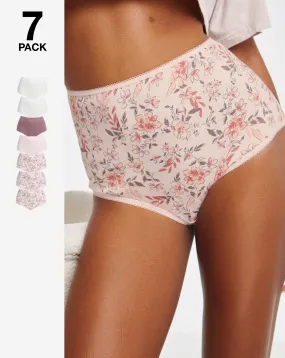 Pretty Secrets 7 Pack Cotton Full Brief Knickers