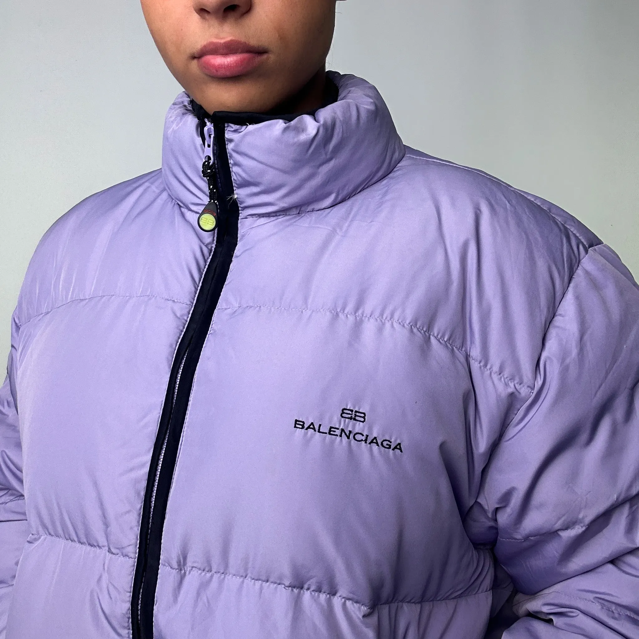 Purple 90s Balenciaga Puffer Jacket Coat (L)