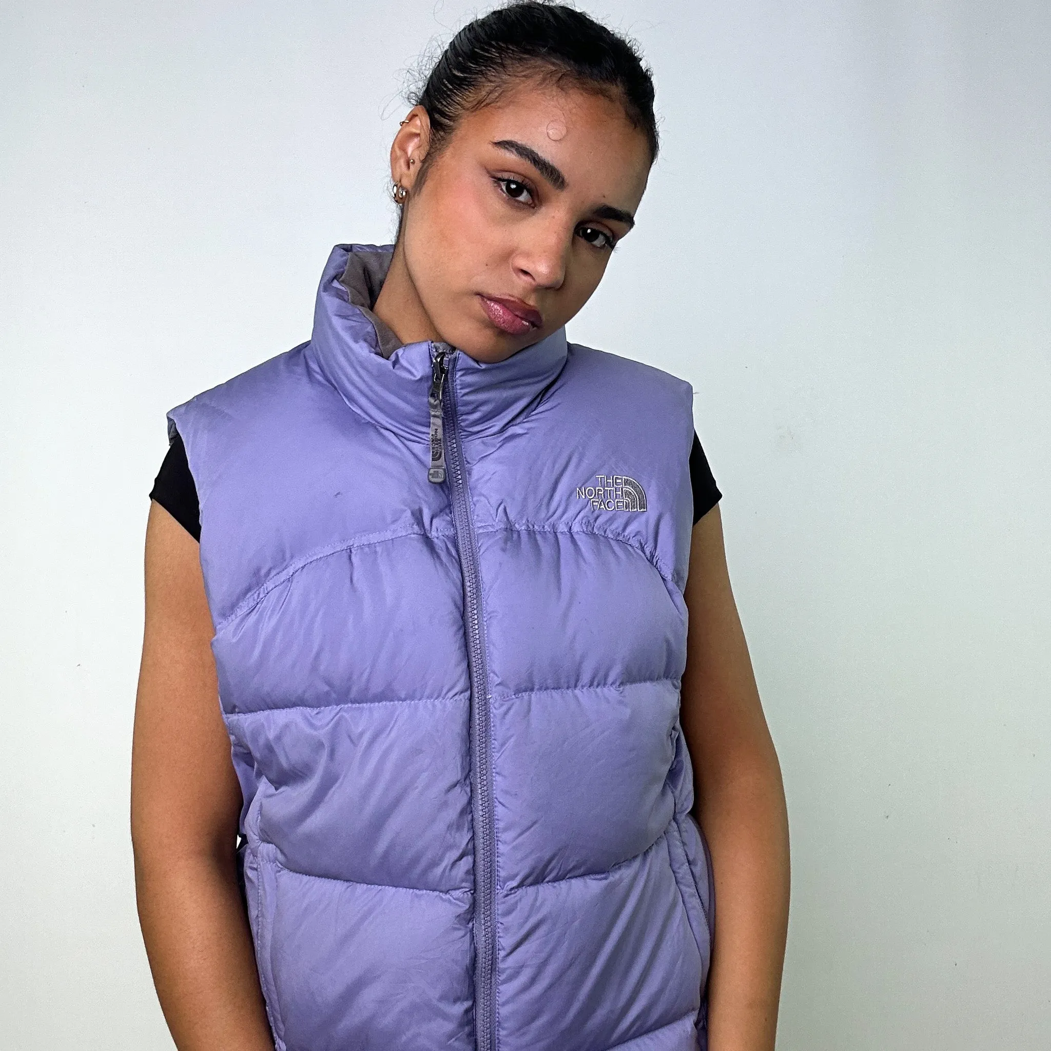 Purple y2ks The North Face Lilac Puffer Jacket Coat Gilet (L)