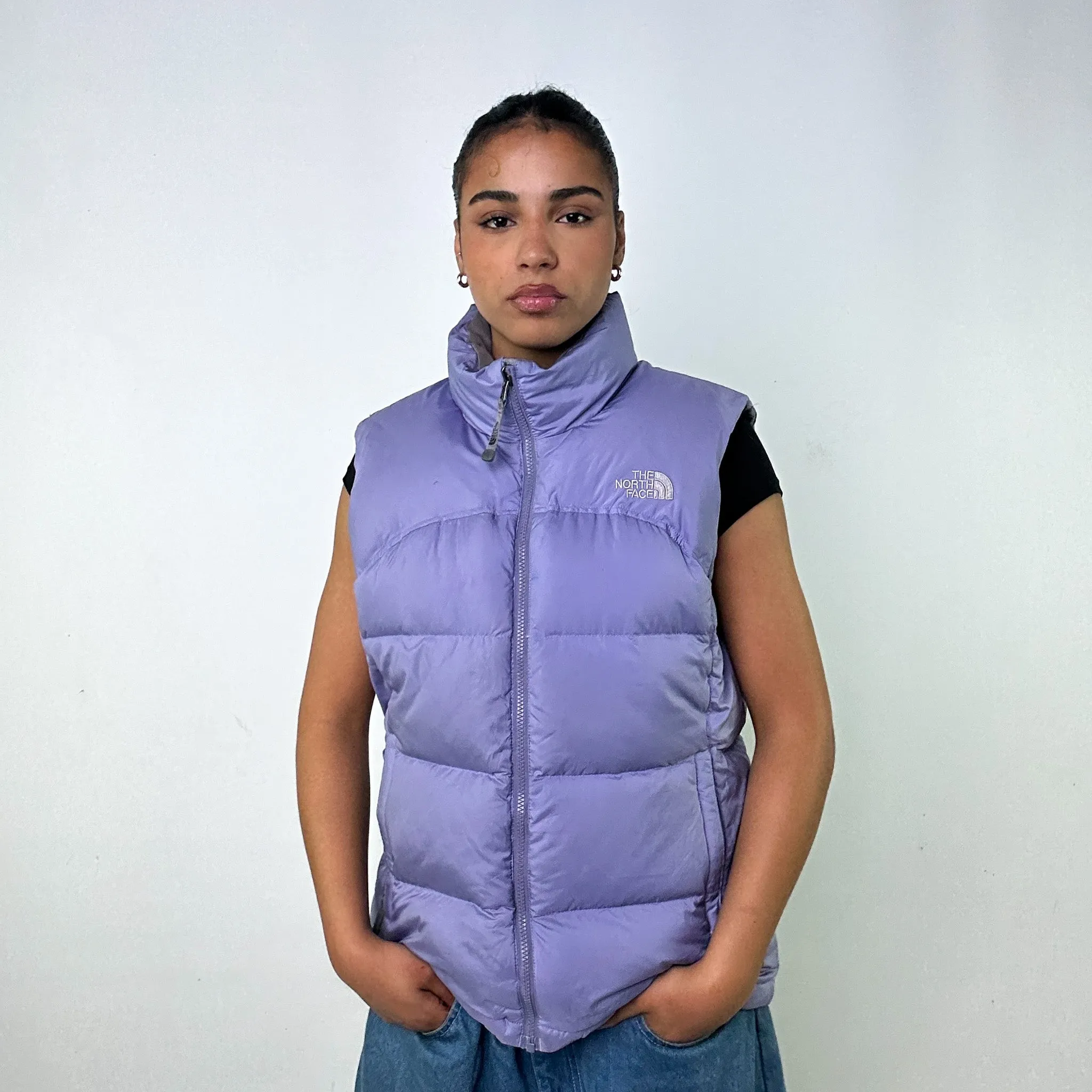 Purple y2ks The North Face Lilac Puffer Jacket Coat Gilet (L)