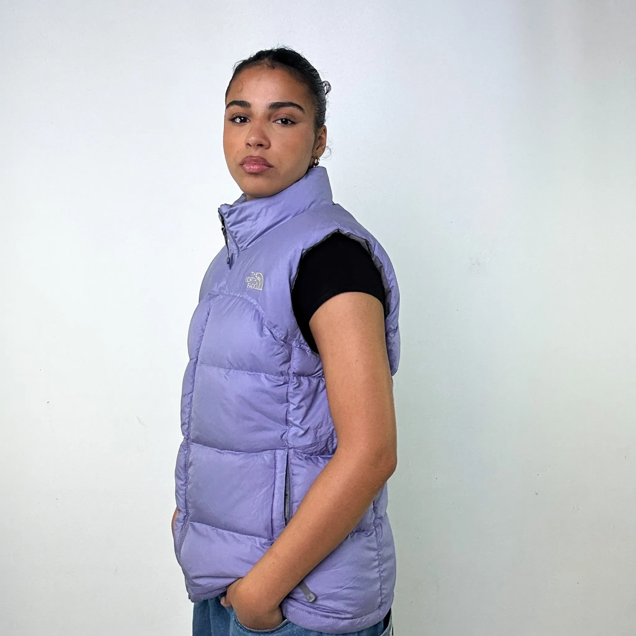 Purple y2ks The North Face Lilac Puffer Jacket Coat Gilet (L)