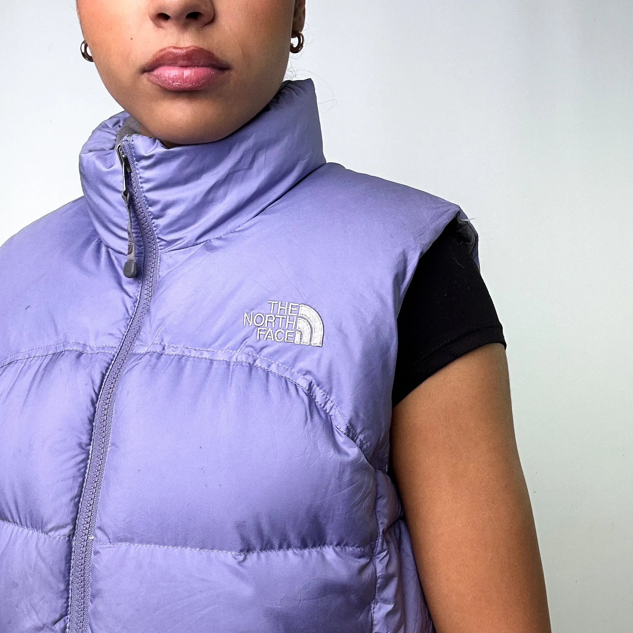 Purple y2ks The North Face Lilac Puffer Jacket Coat Gilet (L)