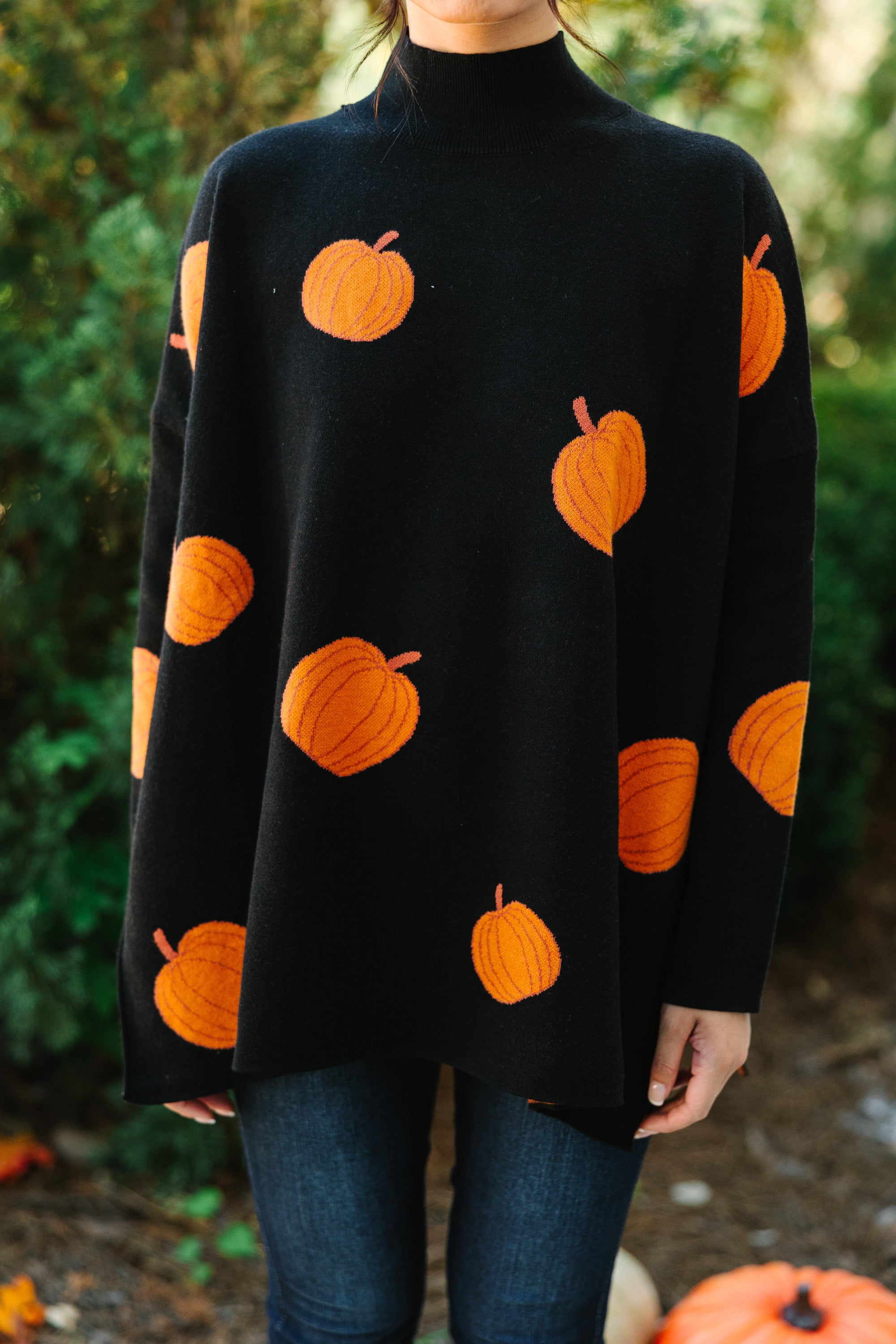 Quick Decisions Black Pumpkin Sweater