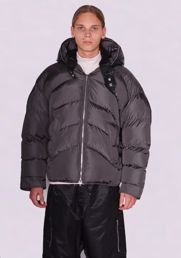 RANDOM IDENTITIES NY-15-22 DUVET PUFFER JACKET CHARCOAL