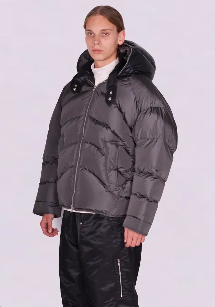 RANDOM IDENTITIES NY-15-22 DUVET PUFFER JACKET CHARCOAL