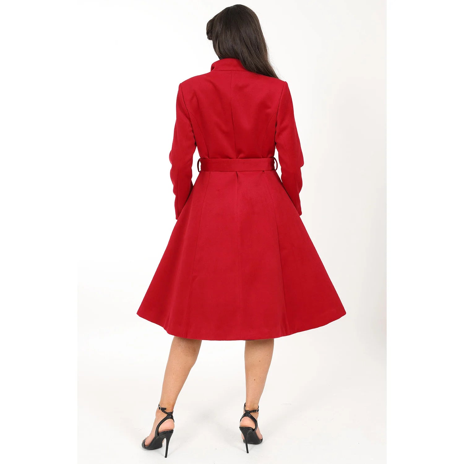 Red Vintage Inspired Classic Swing Coat