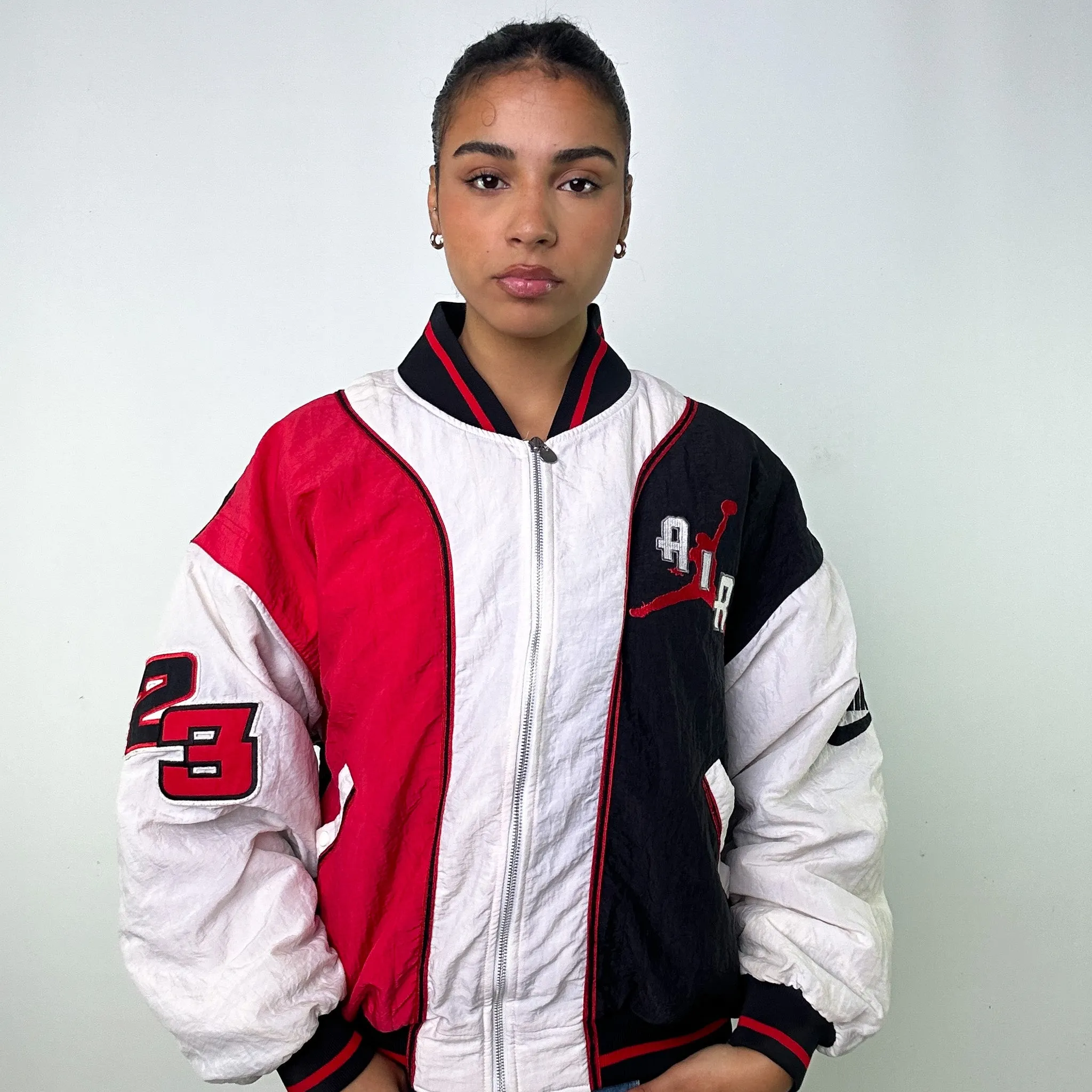 Red Vintage NIKE Air Jordan Varsity Jacket Coat (M)