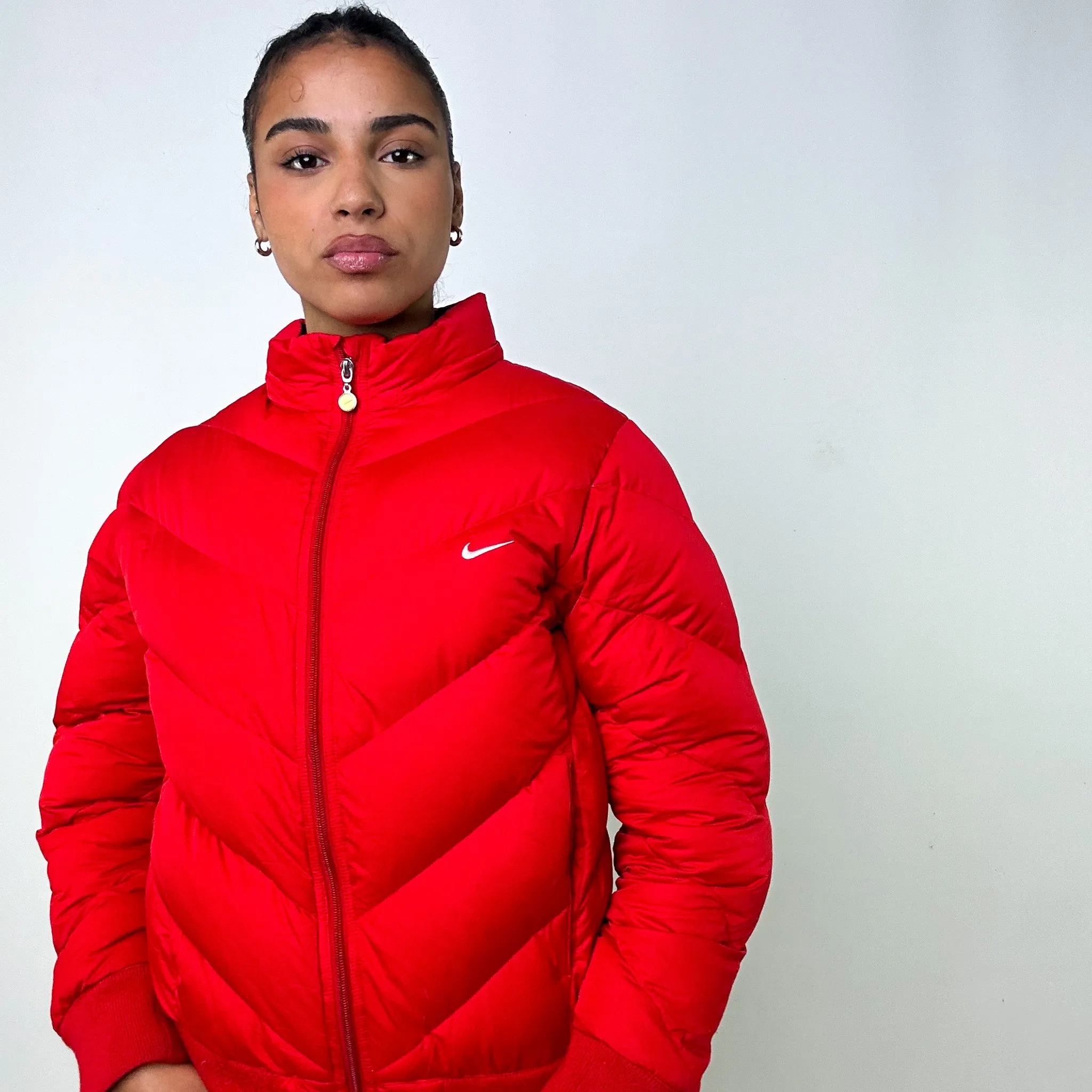 Red y2ks NIKE Puffer Jacket Coat (L)