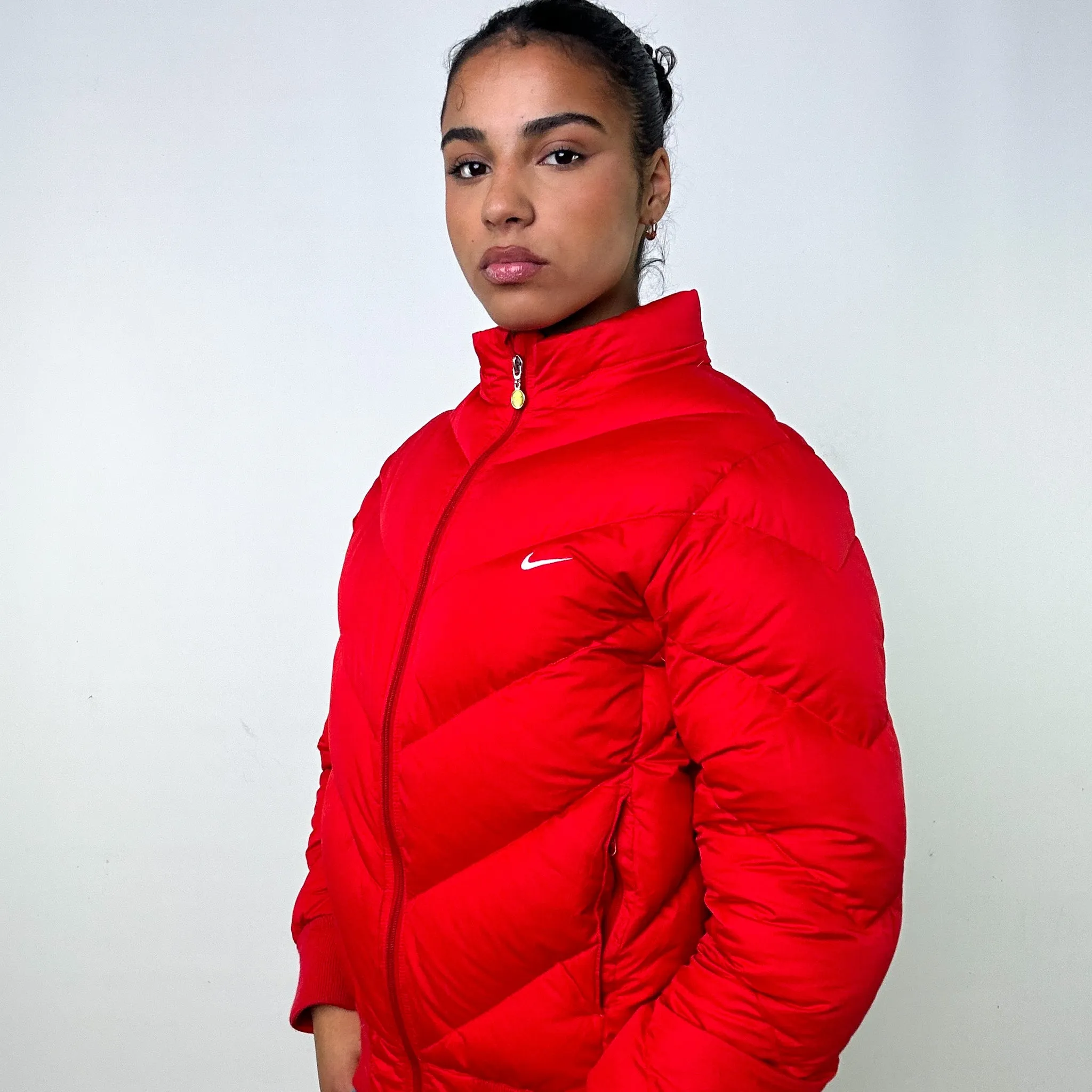 Red y2ks NIKE Puffer Jacket Coat (L)