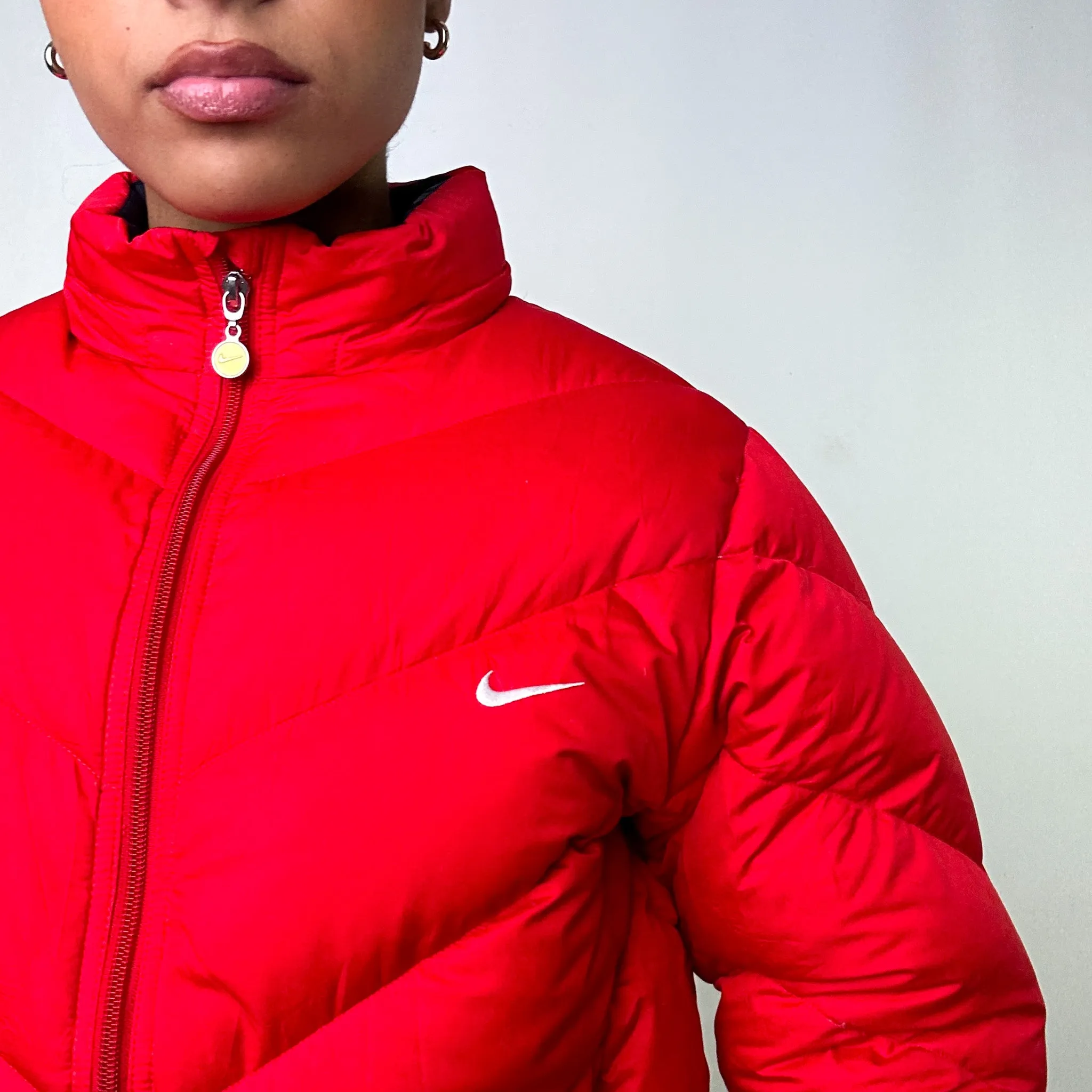 Red y2ks NIKE Puffer Jacket Coat (L)