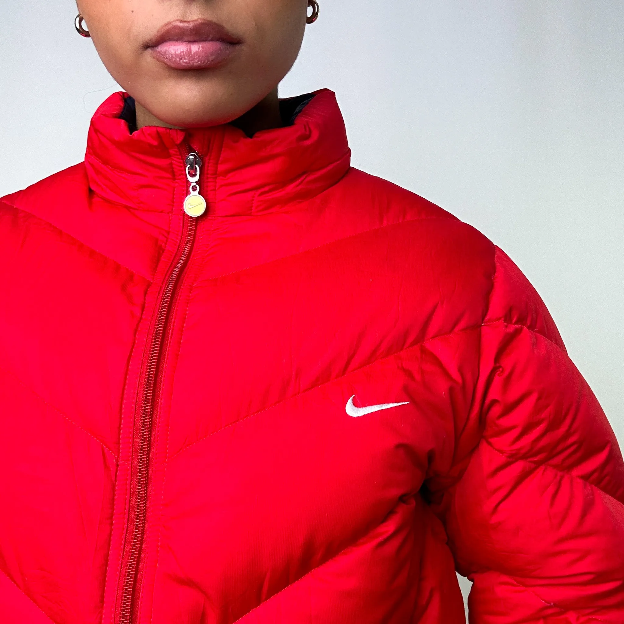 Red y2ks NIKE Puffer Jacket Coat (L)