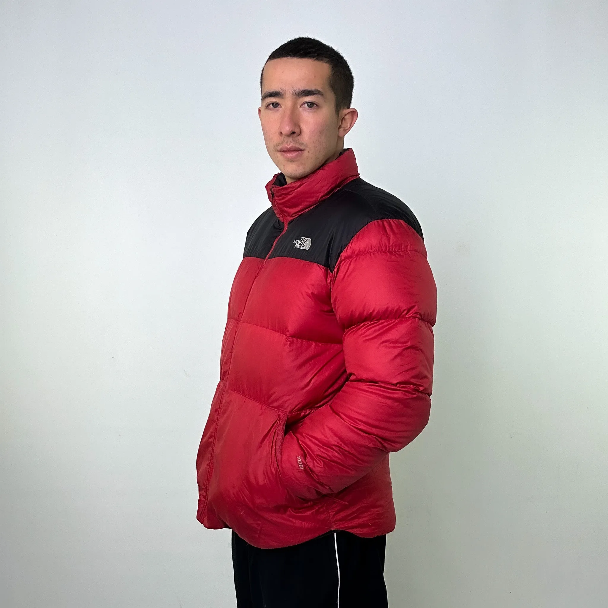 Red y2ks The North Face 700 Series Puffer Jacket Coat (XL)