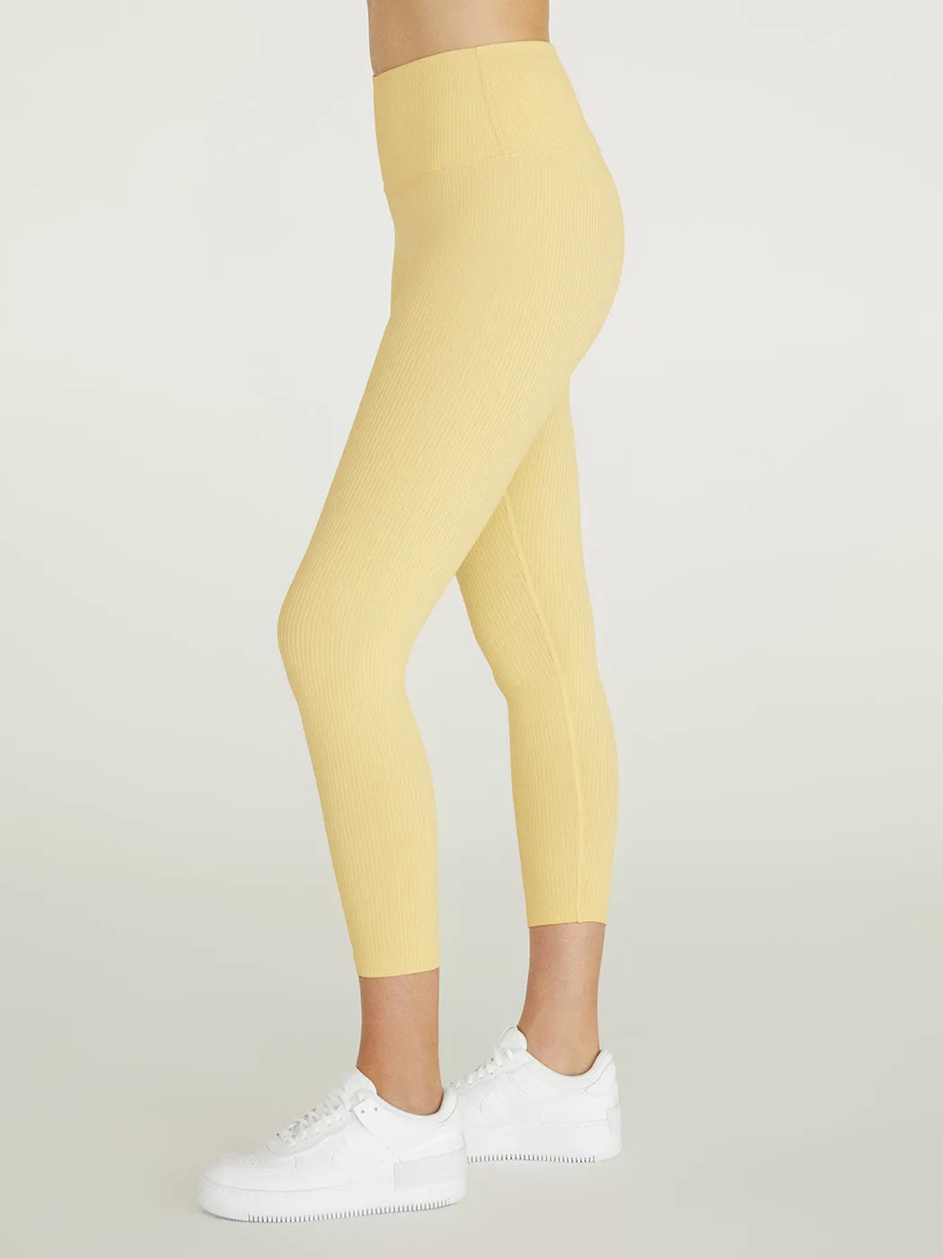 Ribbed 7/8 Legging - Butter Yellow