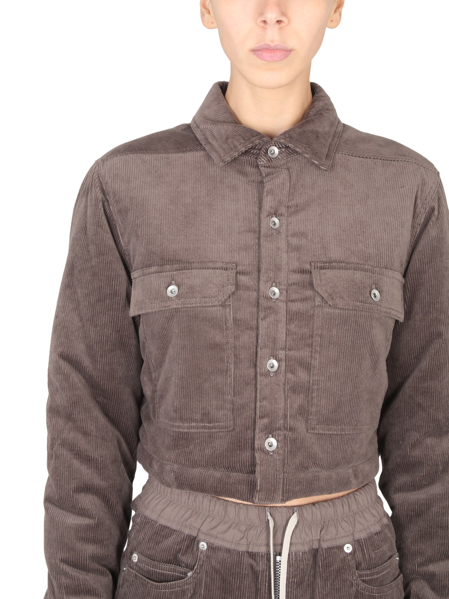 RICK OWENS DRKSHDW    CORDUROY CROPPED JACKET