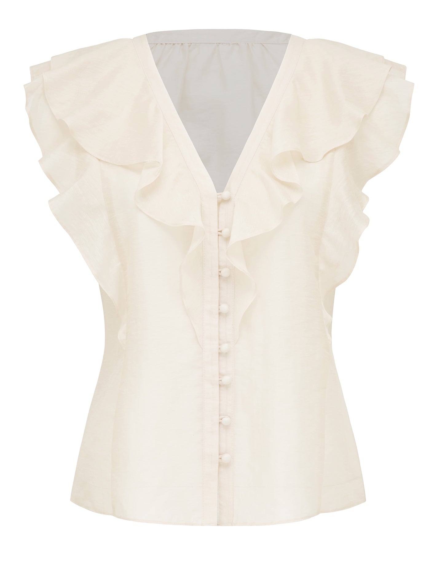 Roma Ruffle Button Through Blouse