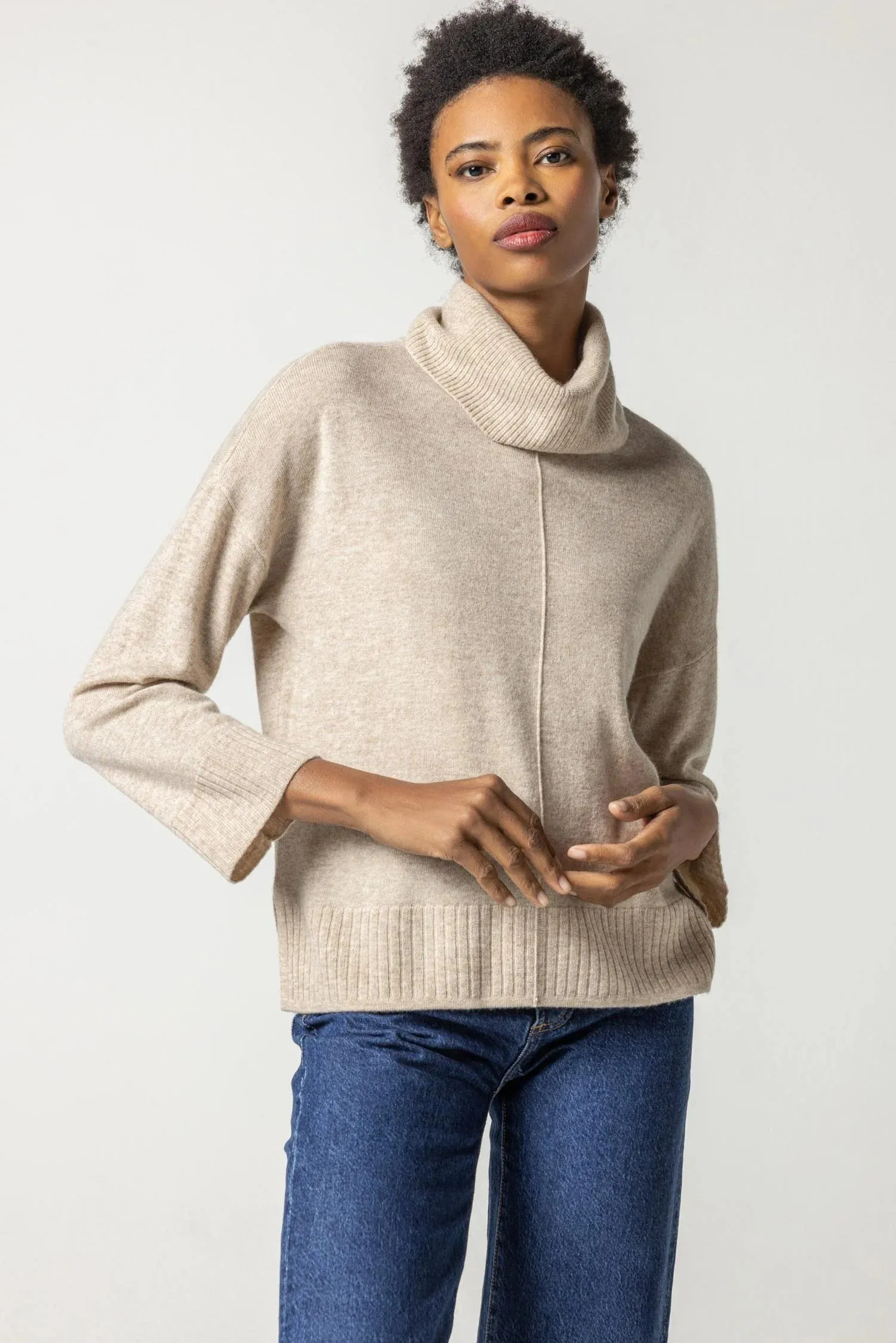 Side Slit Turtleneck