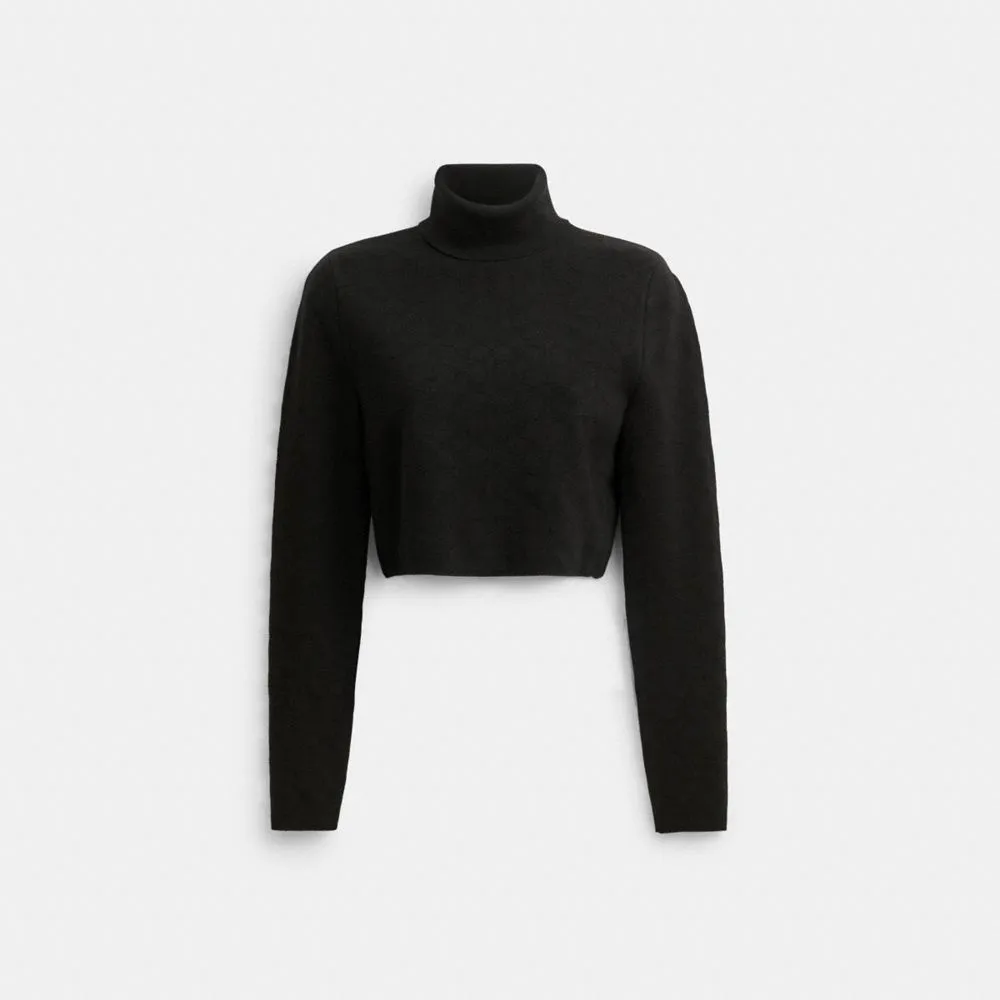 SIGNATURE KNIT CROPPED TURTLENECK