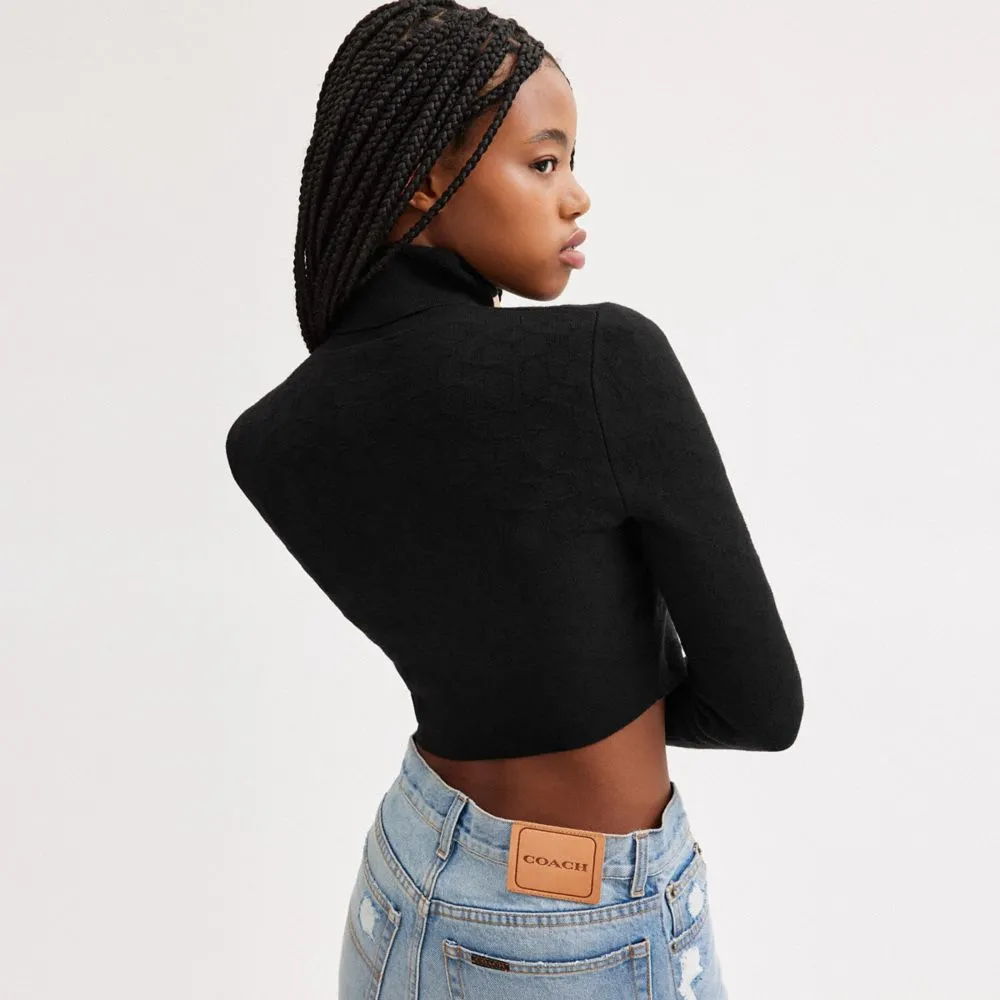 SIGNATURE KNIT CROPPED TURTLENECK