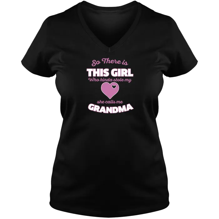 So There Is This Girl Who Stole My Heart Ladies V Neck Tee