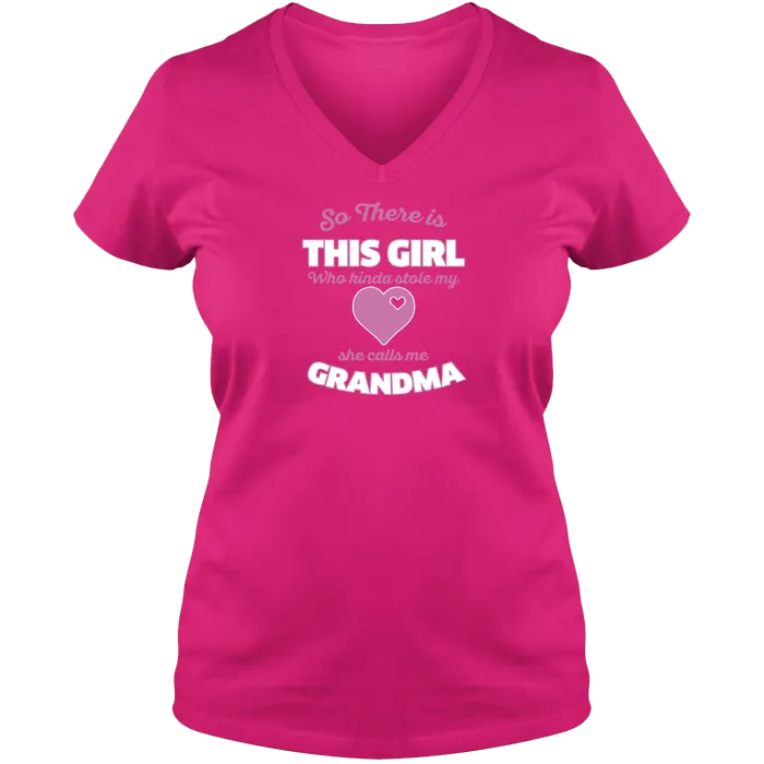 So There Is This Girl Who Stole My Heart Ladies V Neck Tee