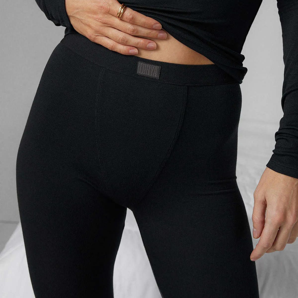 Soft Modal Rib Legging - Immersed Black