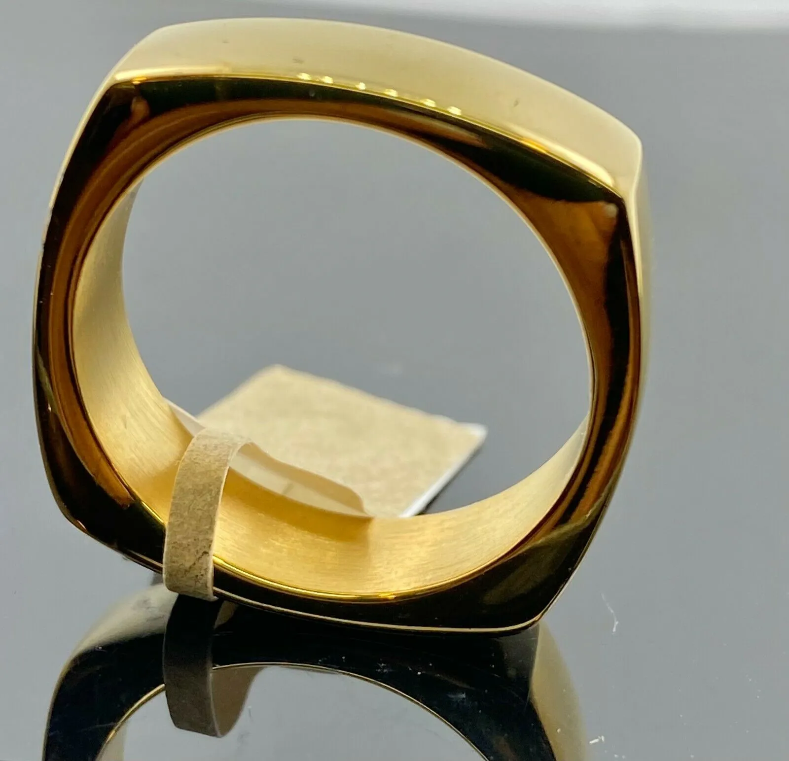 Solid Gold Ring Simple High Polished Comfort fit Square Design SM3