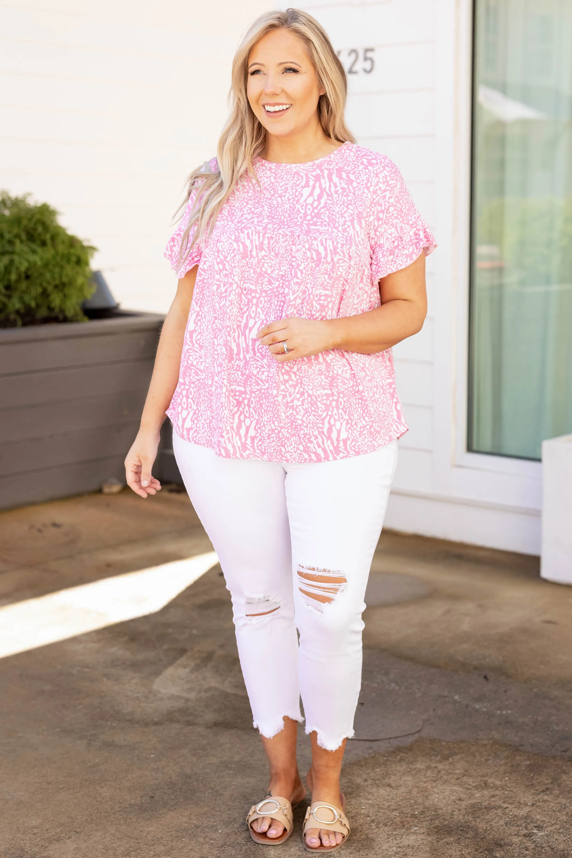 Soul Of Sunshine Top, Fuchsia Animal