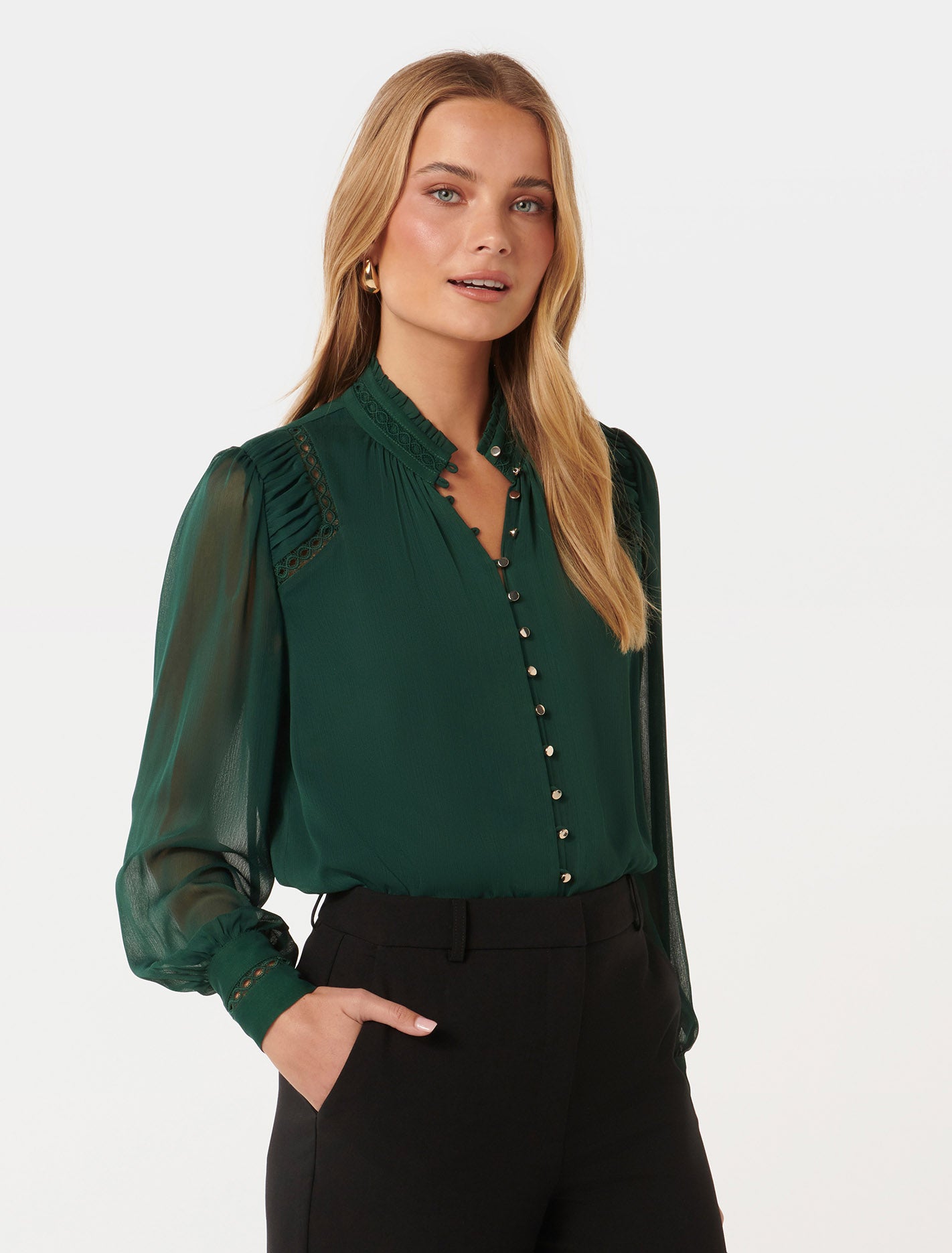 Taffy Trim Insert Blouse