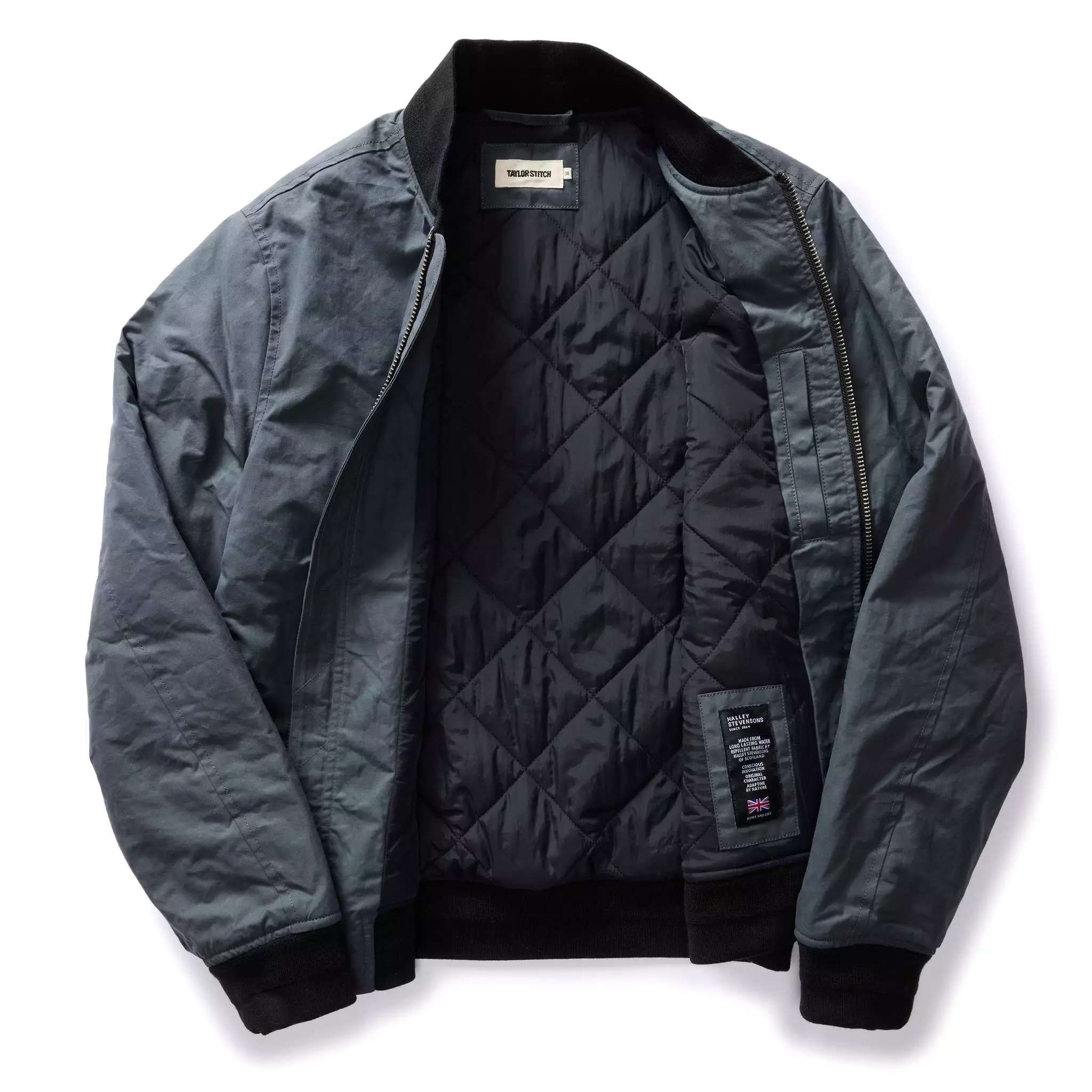 The Bomber Jacket in Charcoal Dry Wax