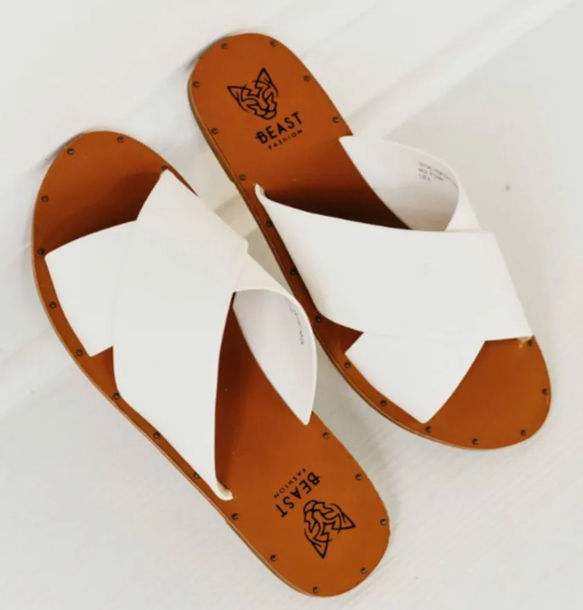 The Indy Sandals in White