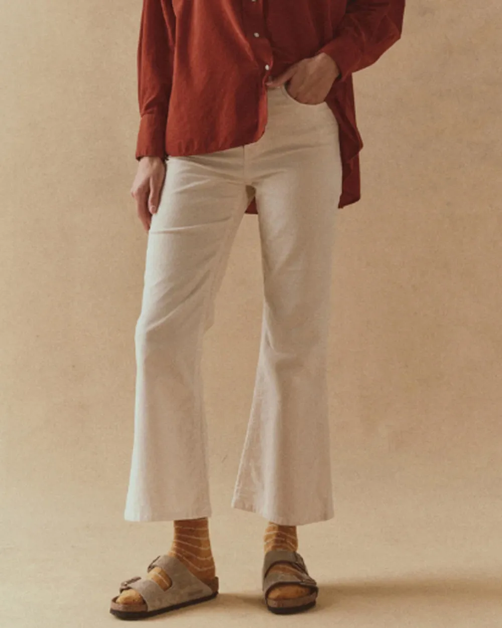 The Kick Boot Pant in Cream