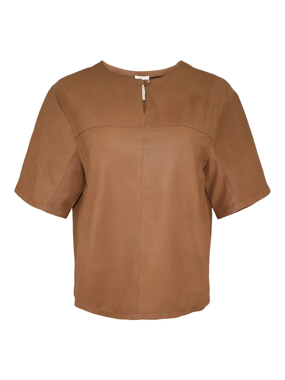 TWP Paper Suede T-Shirt in Cigar