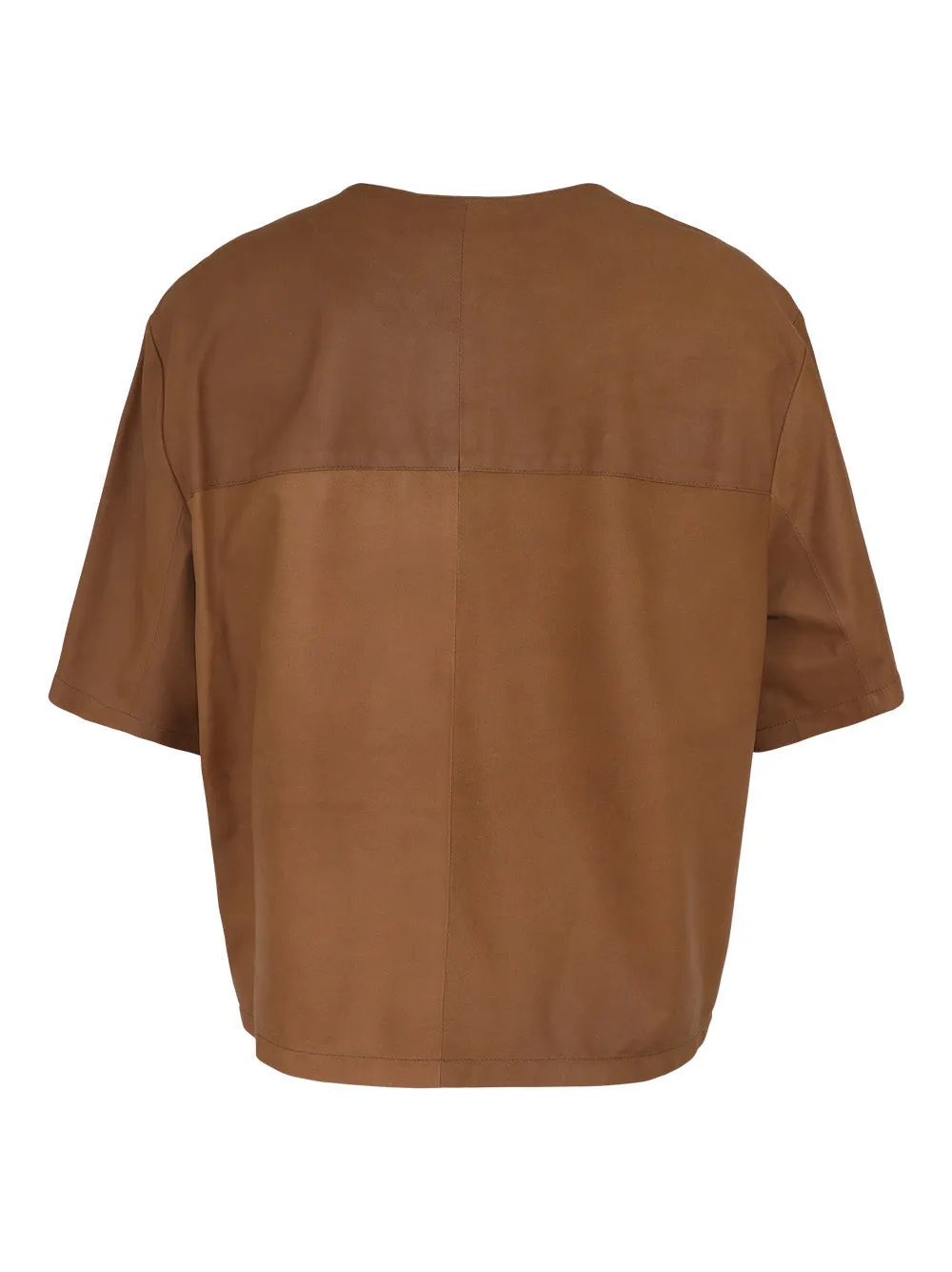 TWP Paper Suede T-Shirt in Cigar