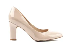 UNISA Cream Patent  Round Toe Court Shoe UMIS