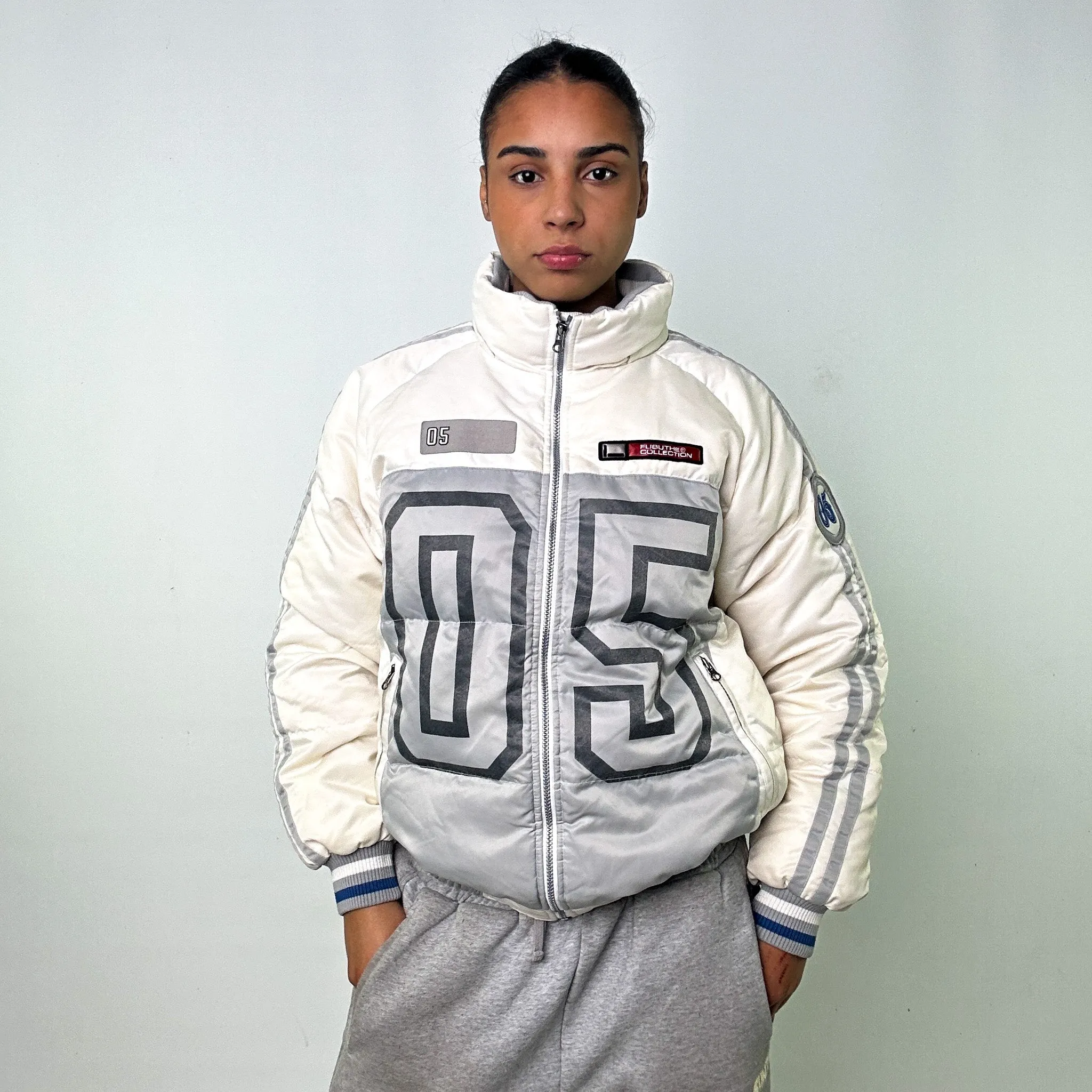 White 90s FUBU Puffer Jacket Coat (M)