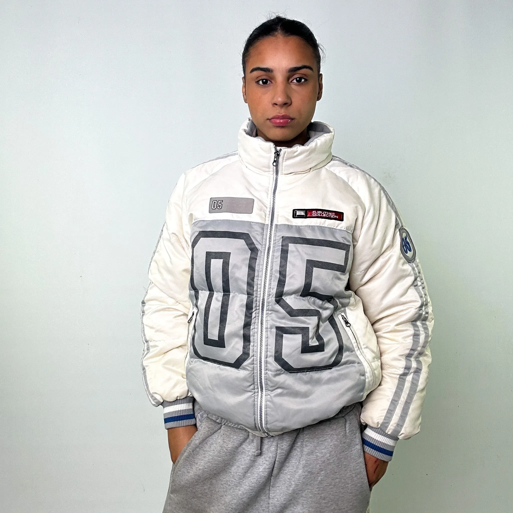 White 90s FUBU Puffer Jacket Coat (M)