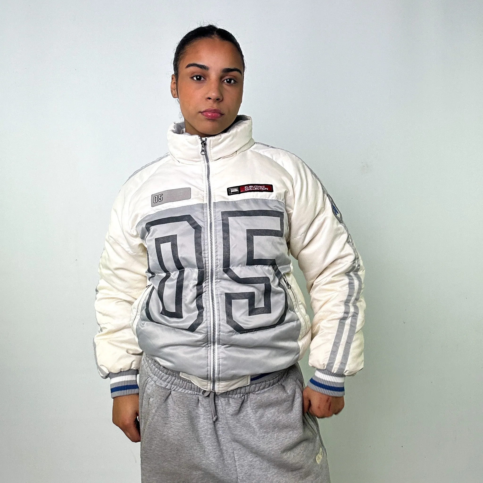 White 90s FUBU Puffer Jacket Coat (M)