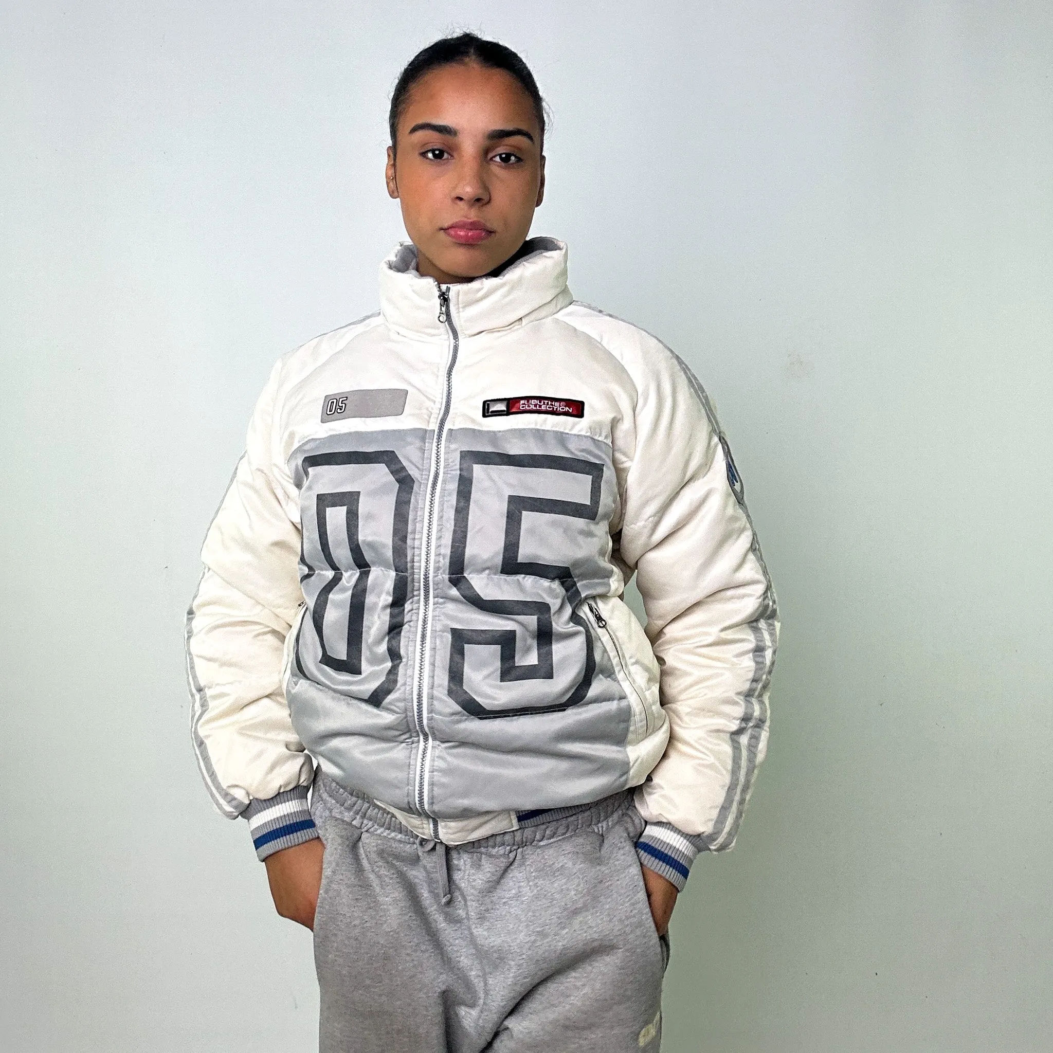 White 90s FUBU Puffer Jacket Coat (M)