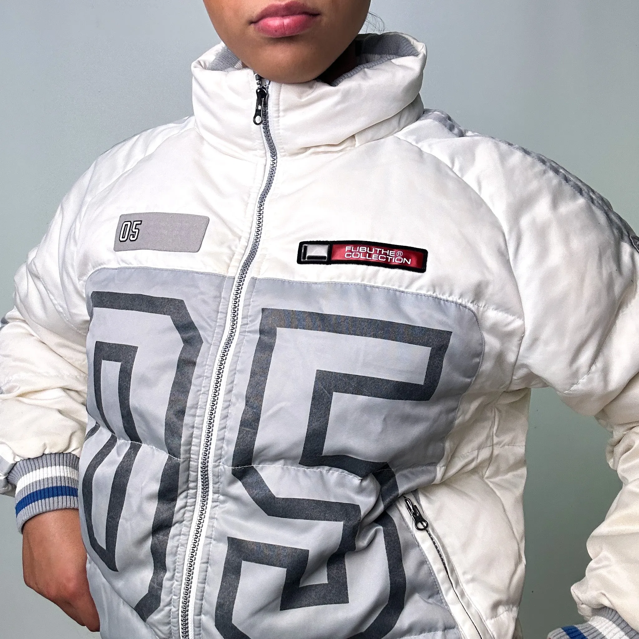 White 90s FUBU Puffer Jacket Coat (M)