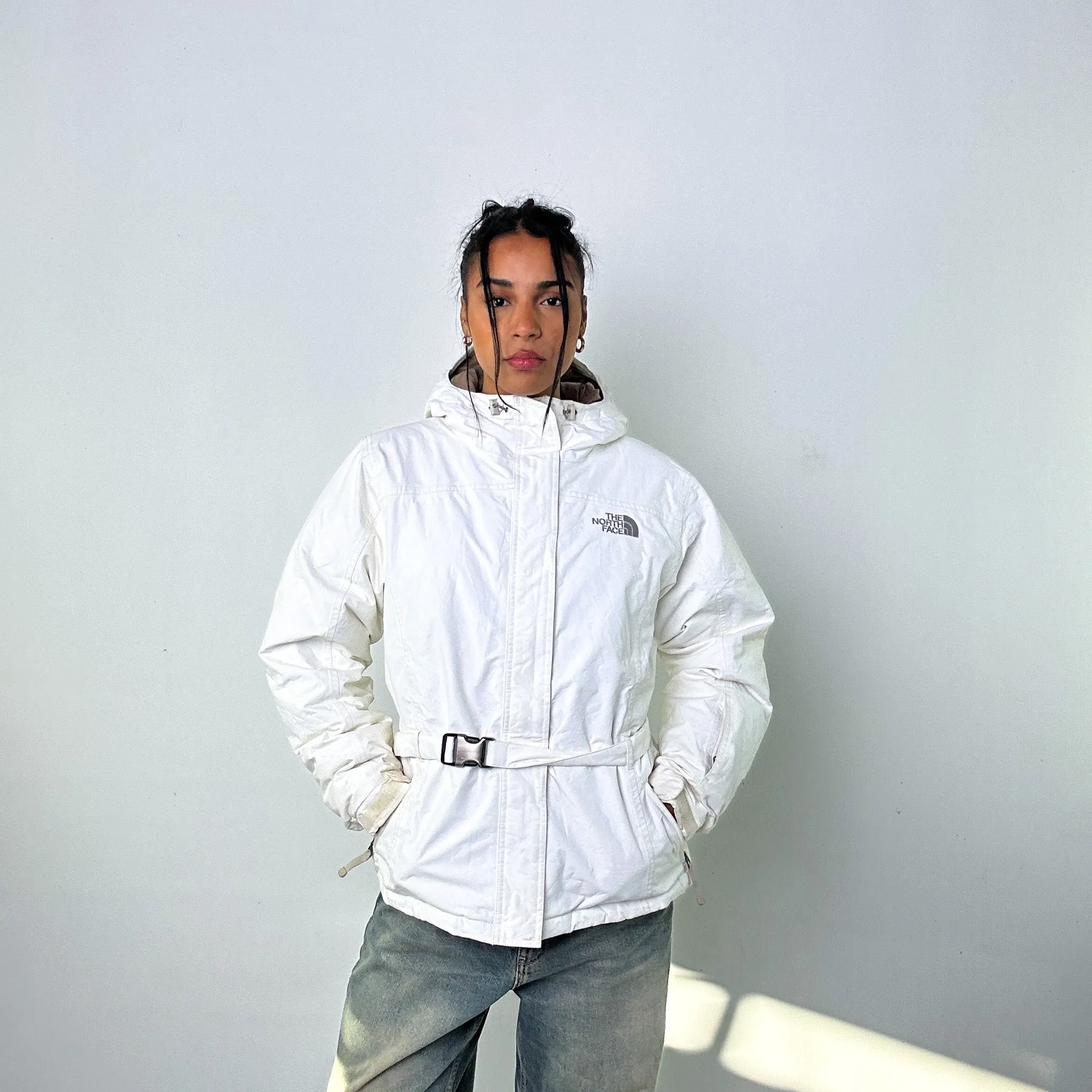 White 90s The North Face 550 Series Puffer Jacket Coat (L)