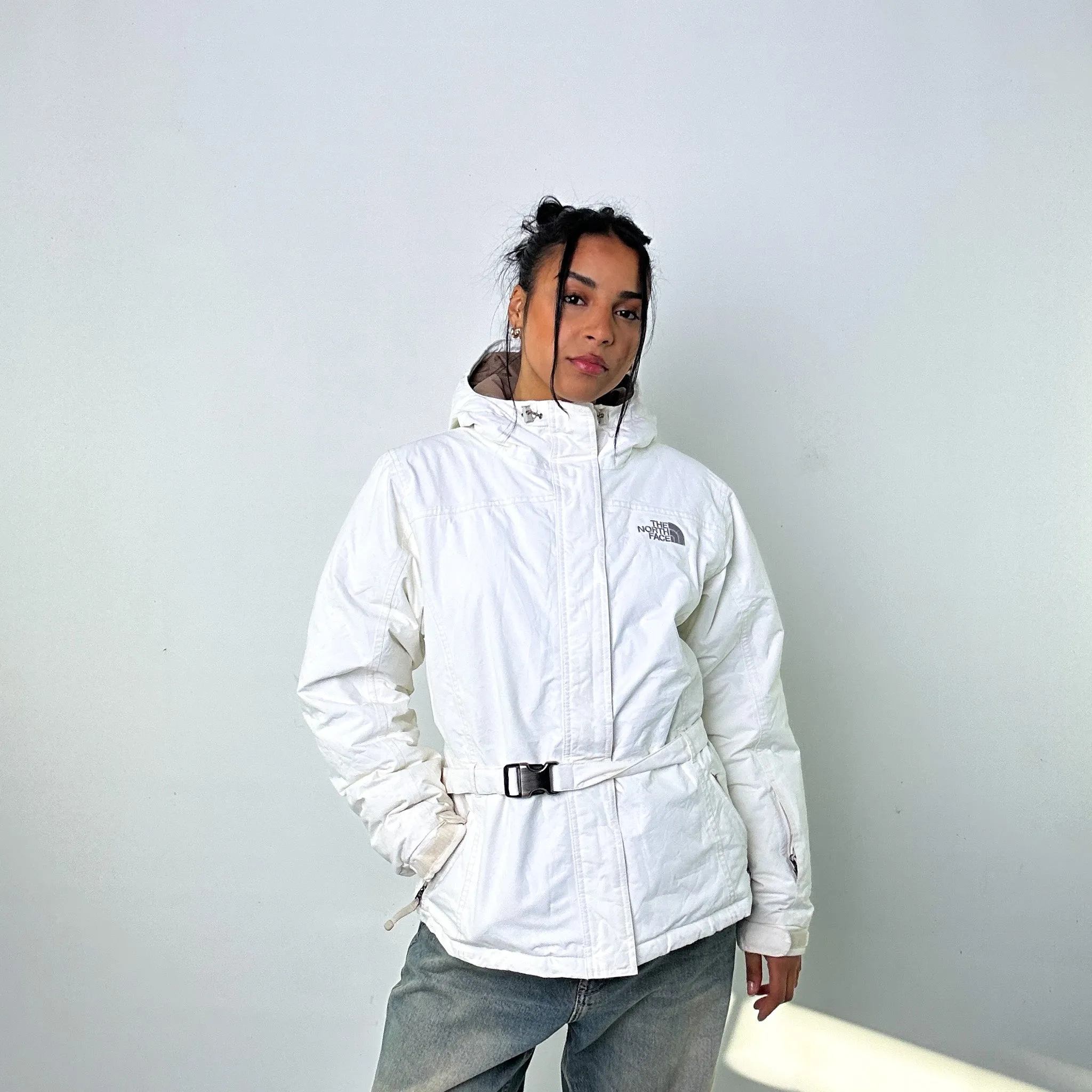 White 90s The North Face 550 Series Puffer Jacket Coat (L)