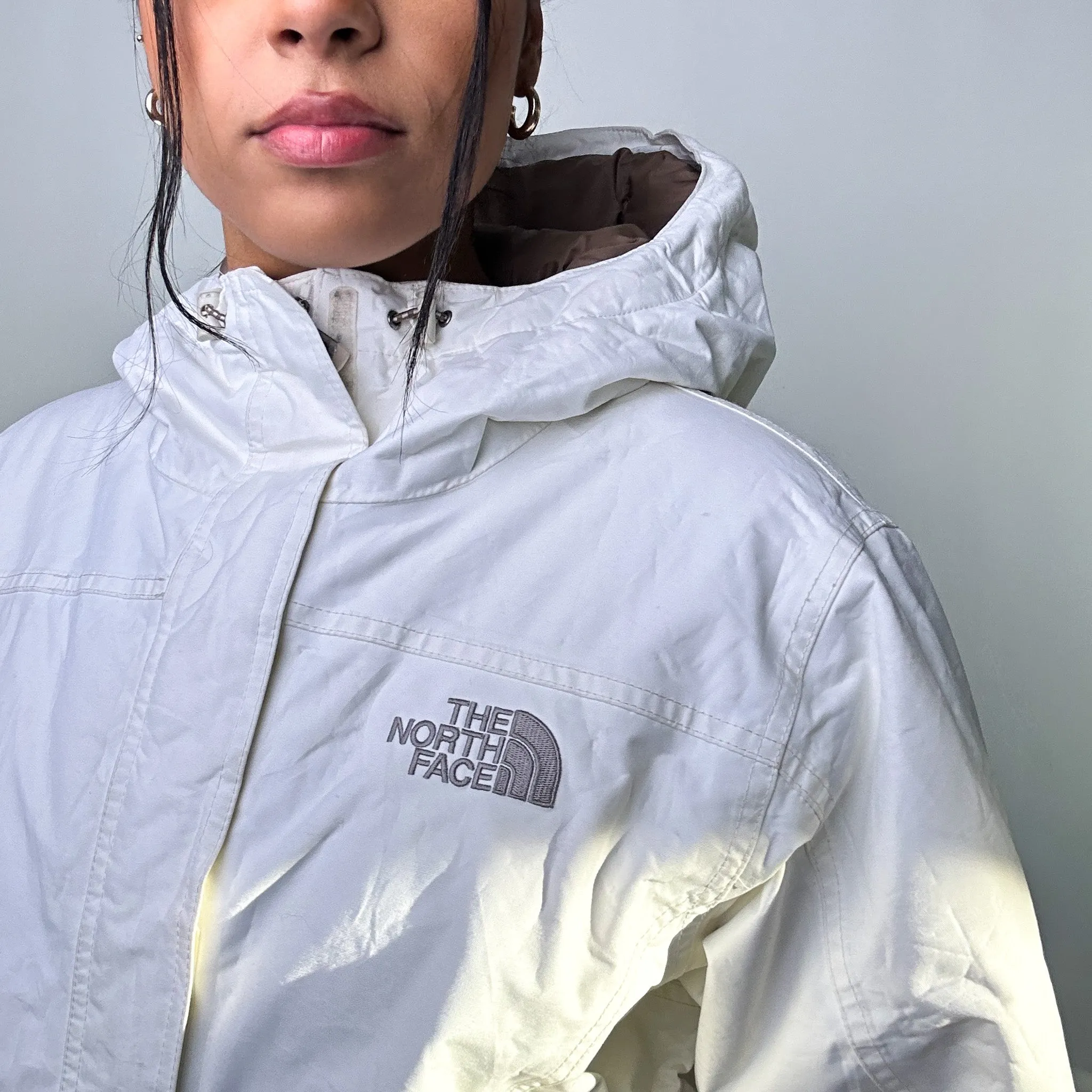 White 90s The North Face 550 Series Puffer Jacket Coat (L)