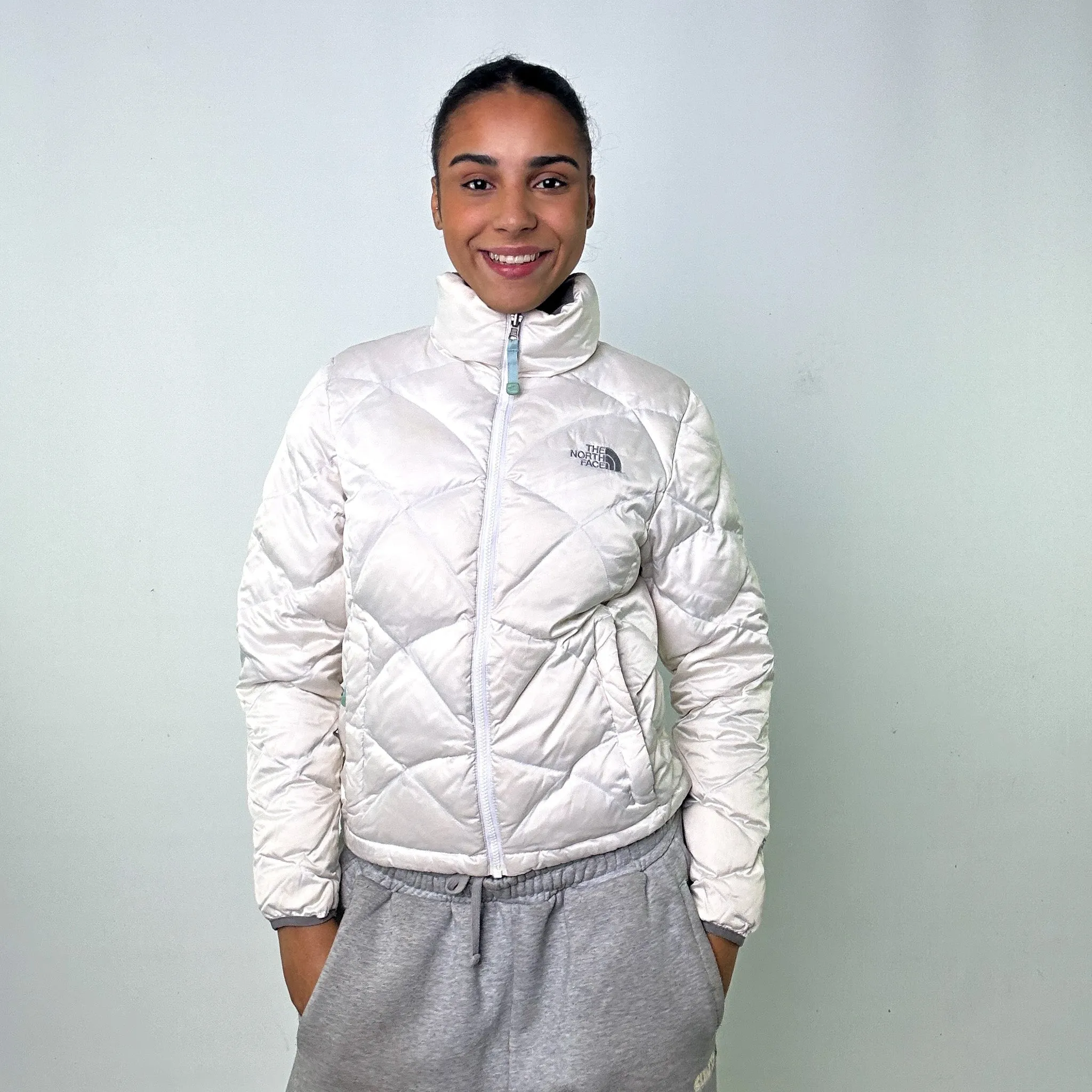 White 90s The North Face 550 Series Puffer Jacket Coat (S)