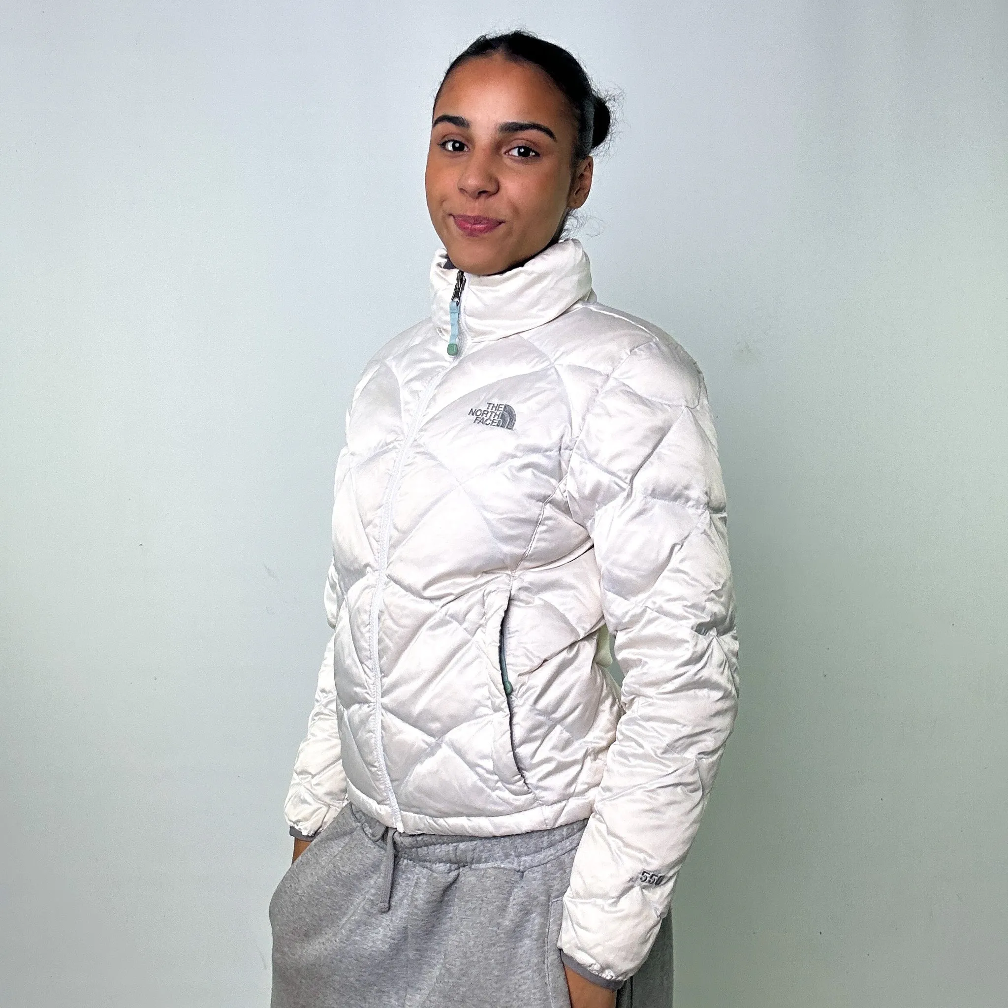 White 90s The North Face 550 Series Puffer Jacket Coat (S)