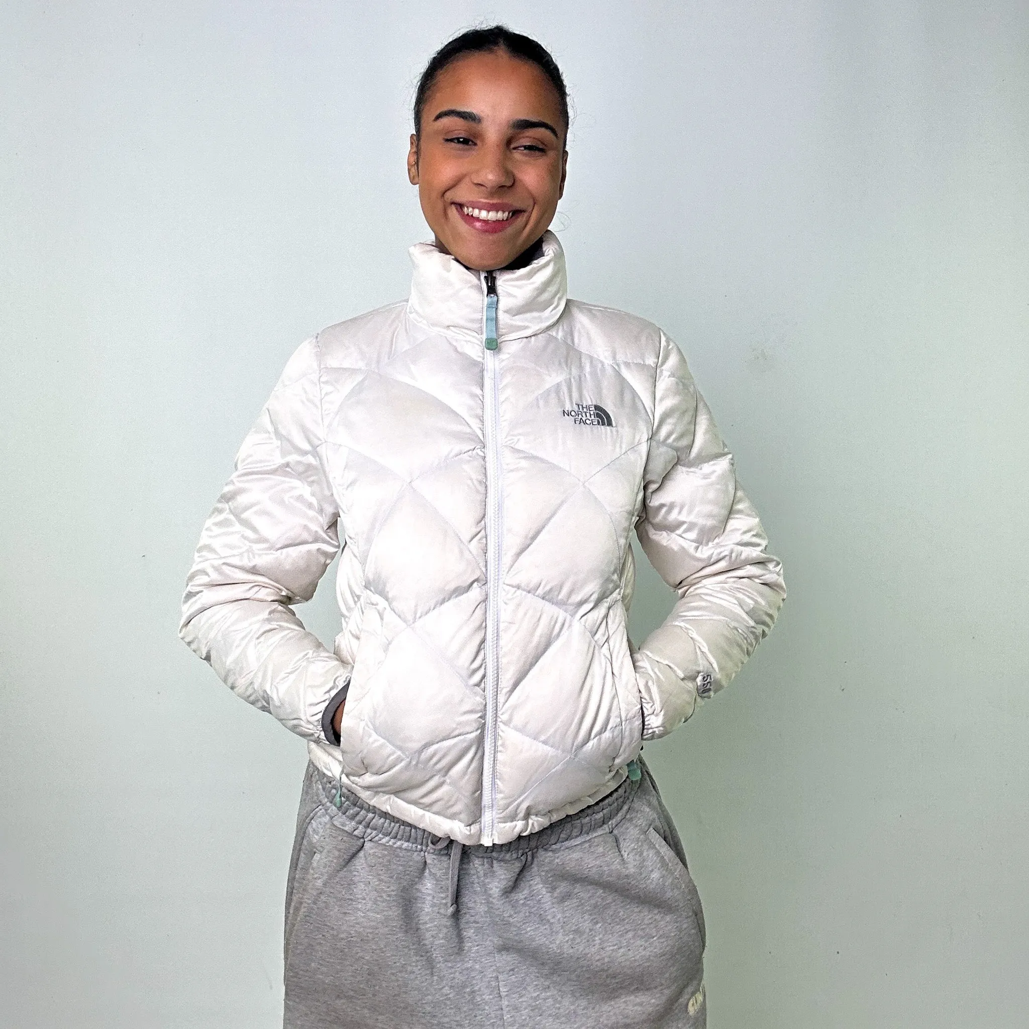 White 90s The North Face 550 Series Puffer Jacket Coat (S)