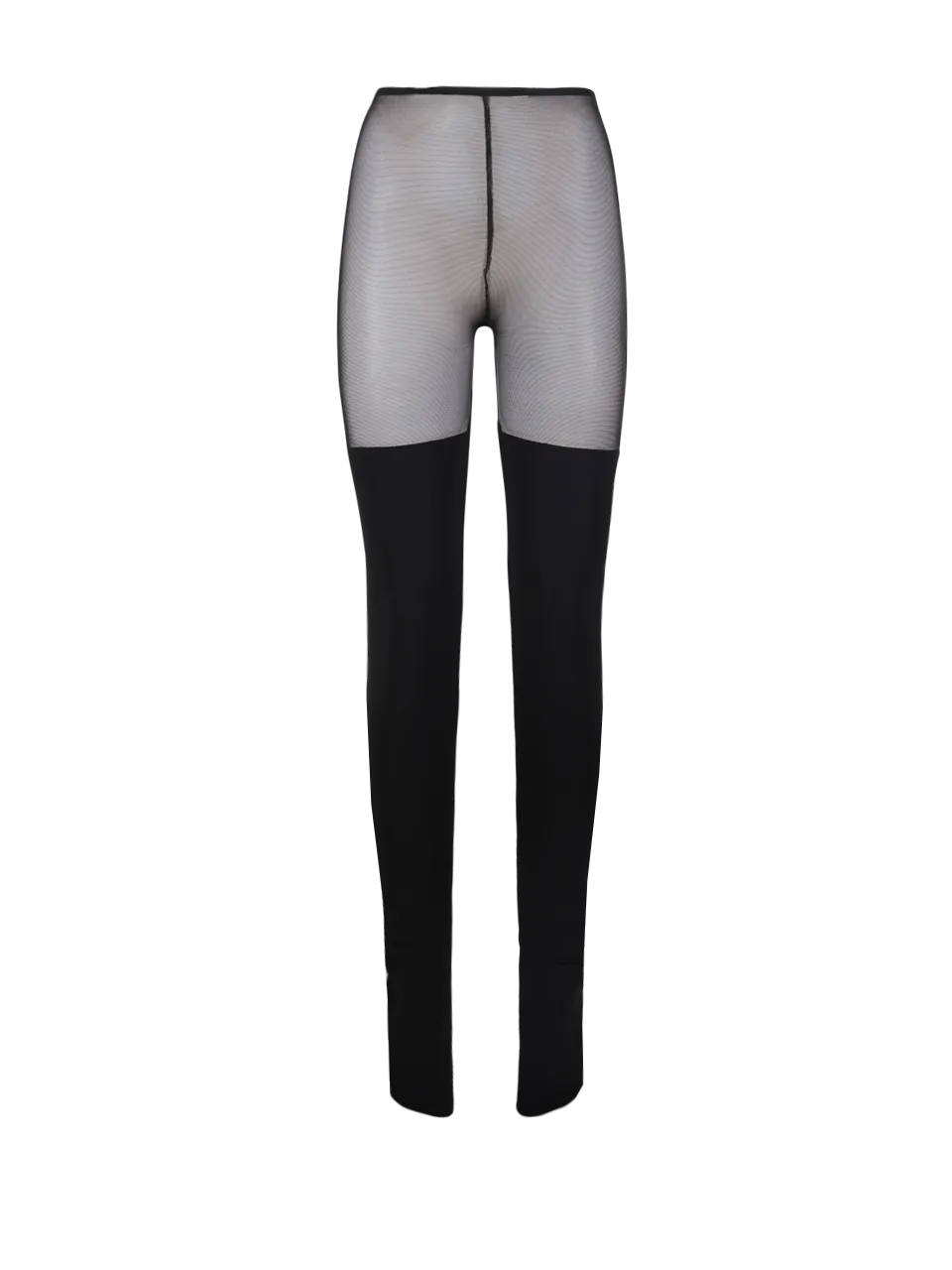 WOMAN NORMA KAMALI BLACK POLYESTER THIGH HIGH SPLICED LEGGING W/ FOOTSIE