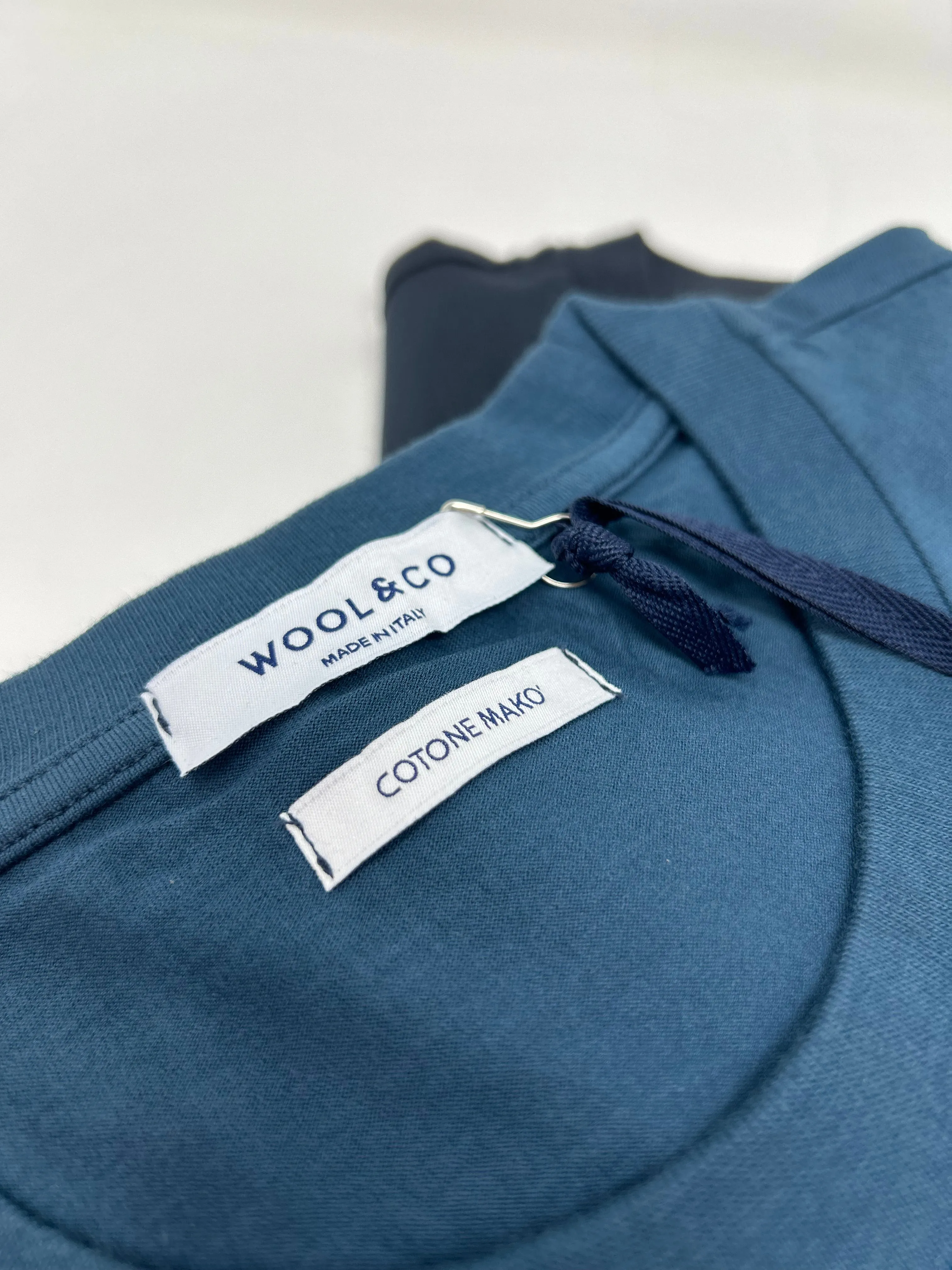 WOOL & CO T-SHIRT GIROCOLLO PETROLIO